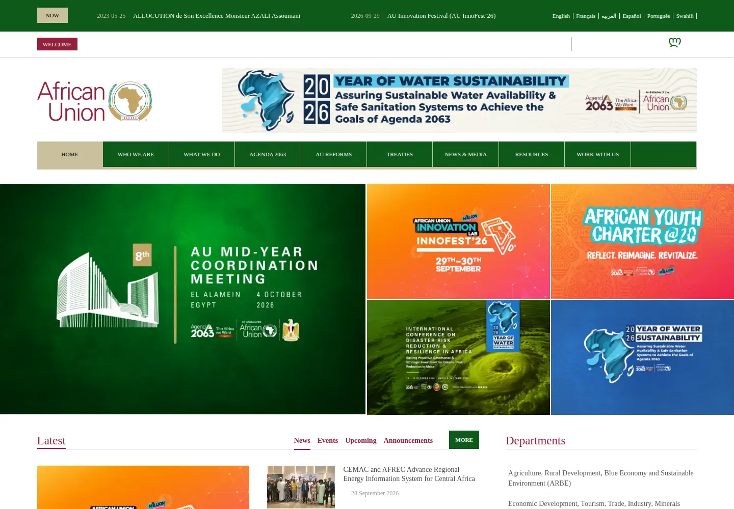 Screenshot of au.int