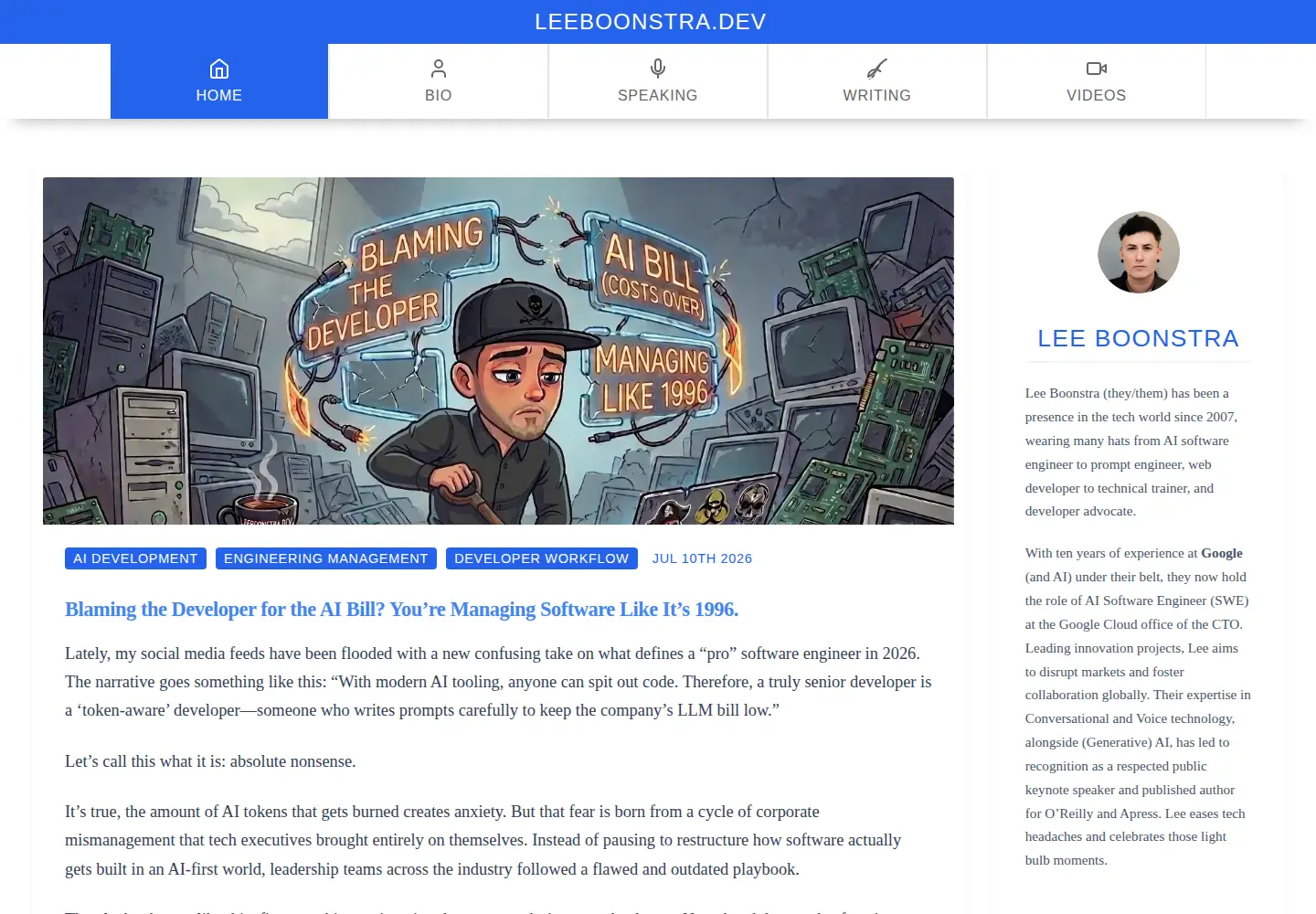 Screenshot of leeboonstra.dev
