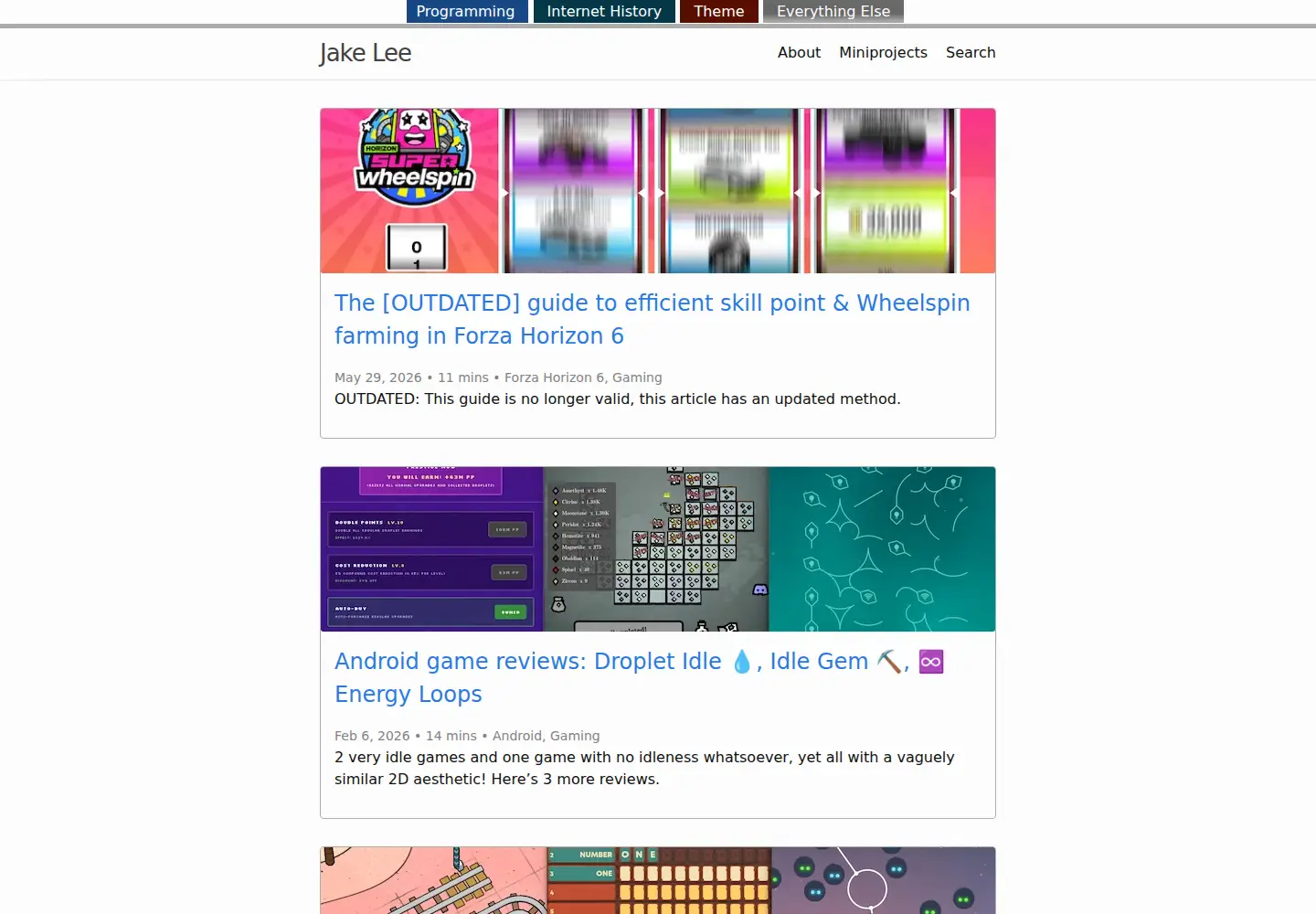 Screenshot of jakelee.co.uk