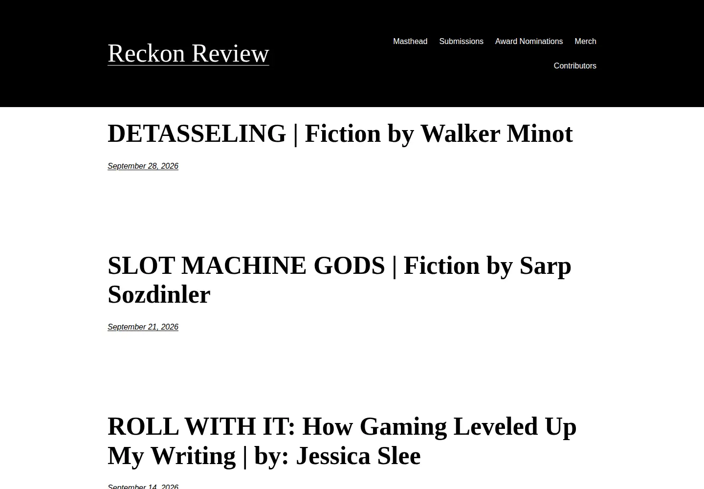 Screenshot of reckonreview.com