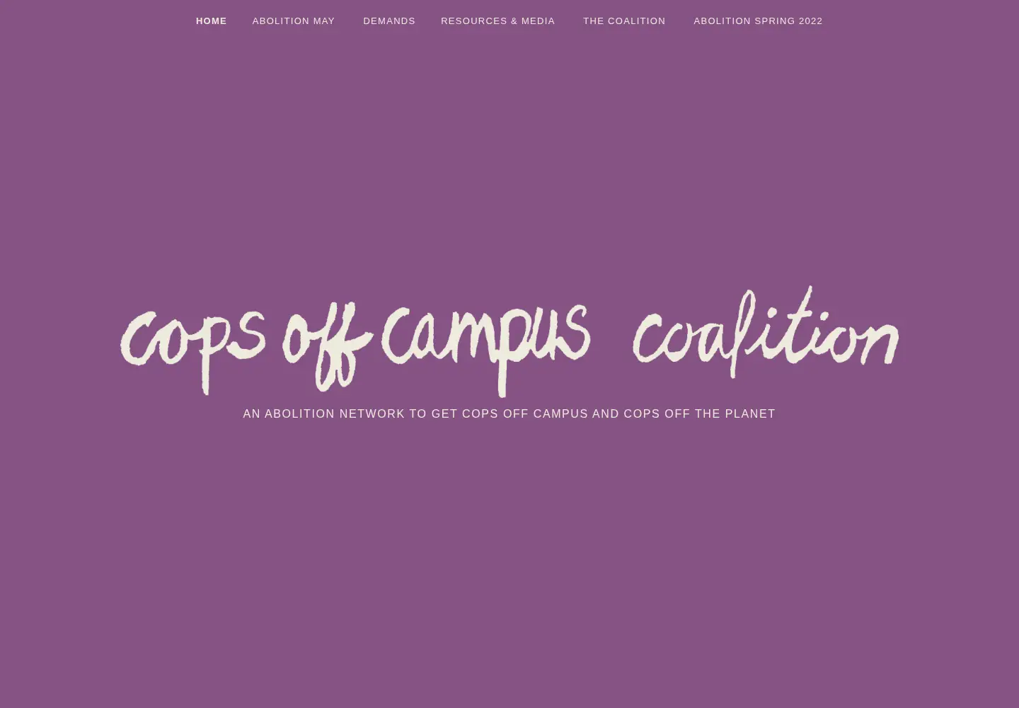Screenshot of copsoffcampuscoalition.com