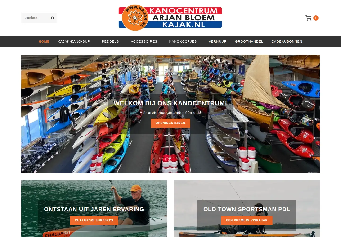 Captured homepage of kajak.nl in the current scan