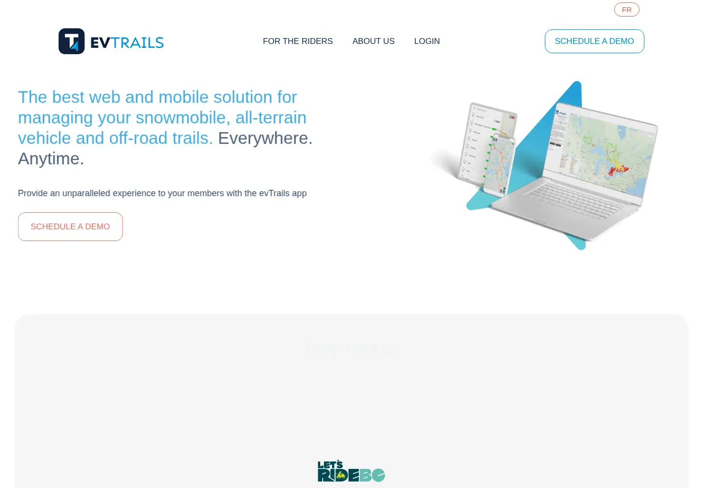 Captured homepage of evtrails.com in the current scan