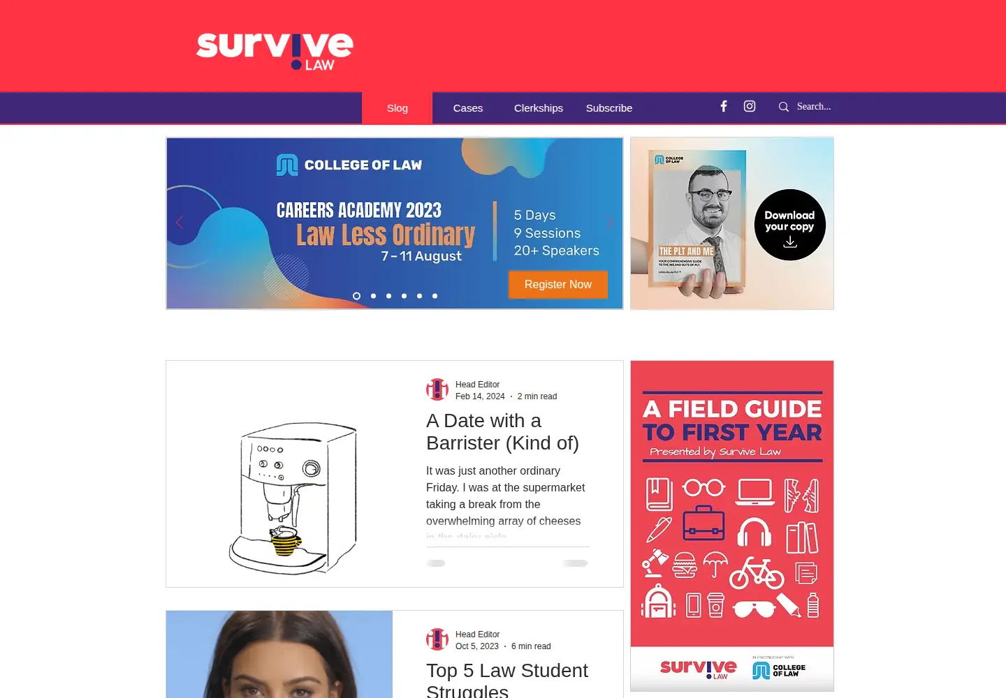 Screenshot of survivelaw.com