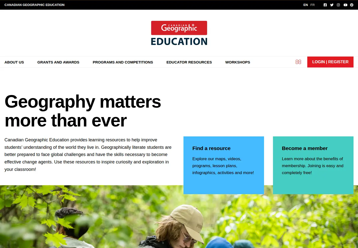 Screenshot of cangeoeducation.ca