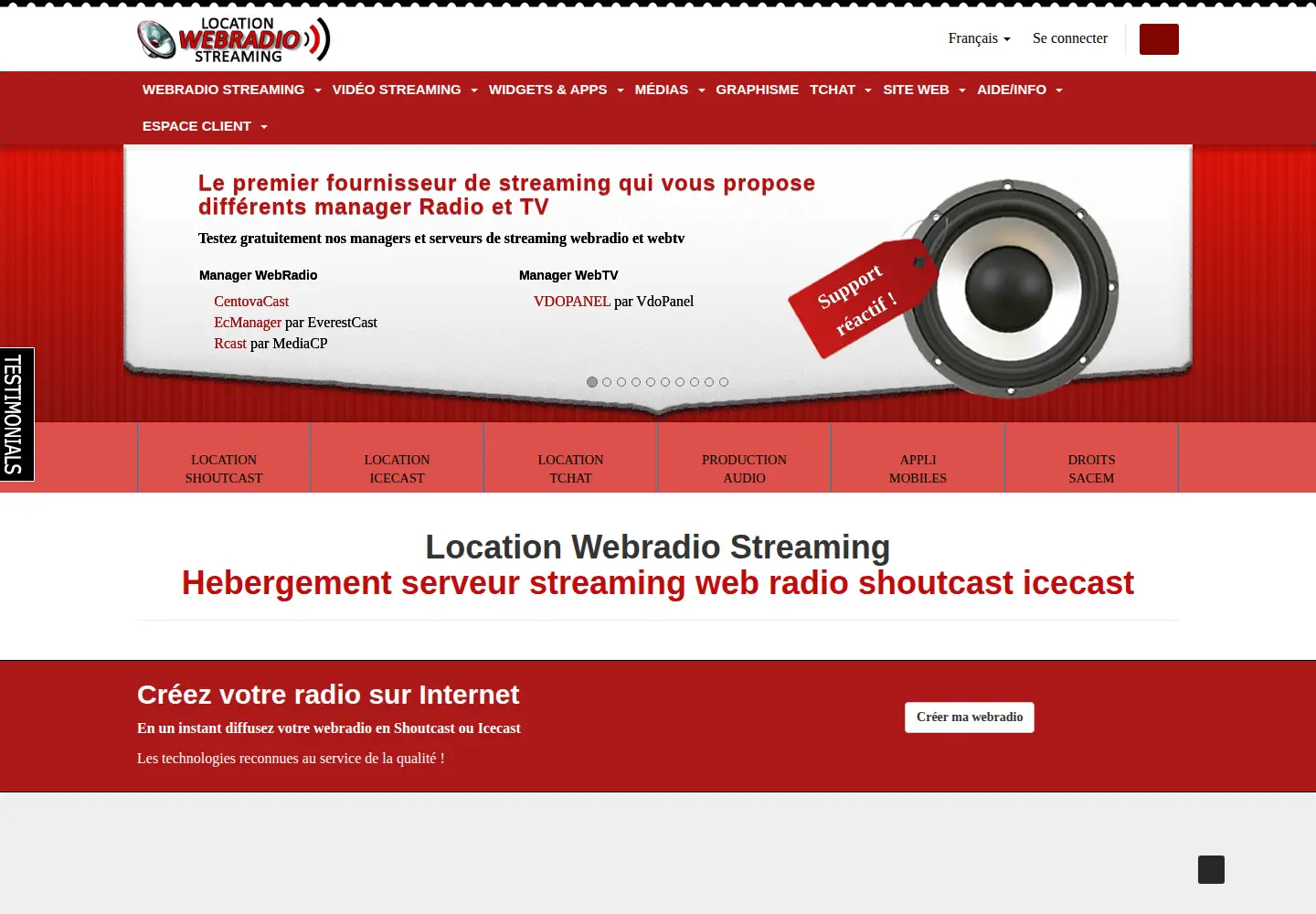 Captured homepage of location-webradio-streaming.com in the current scan