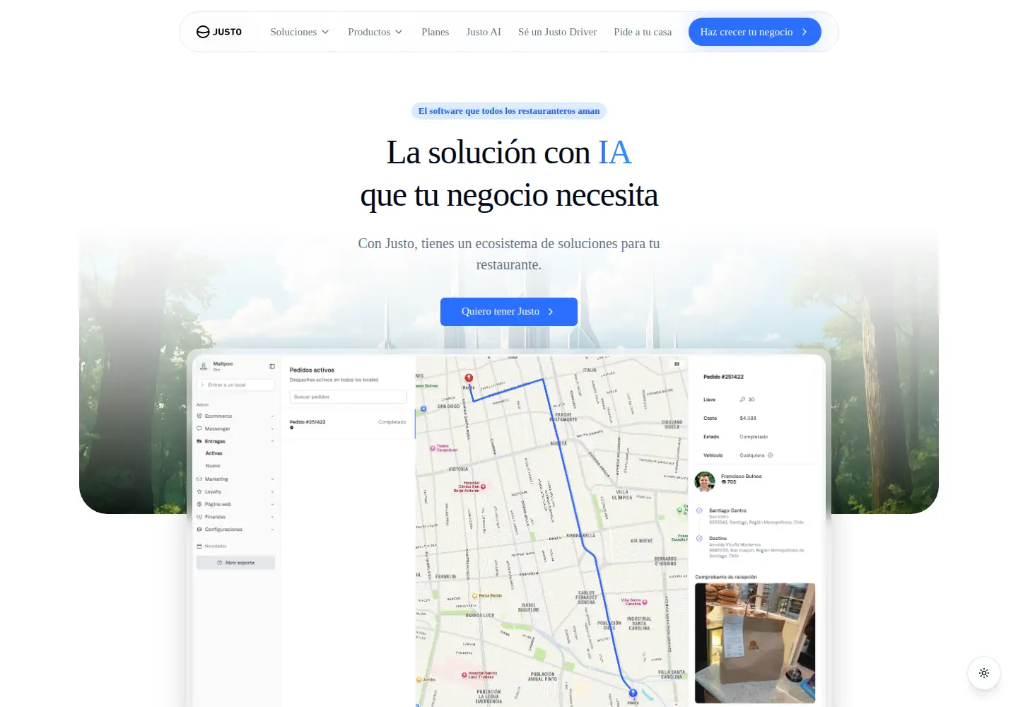 Captured homepage of getjusto.com in the current scan