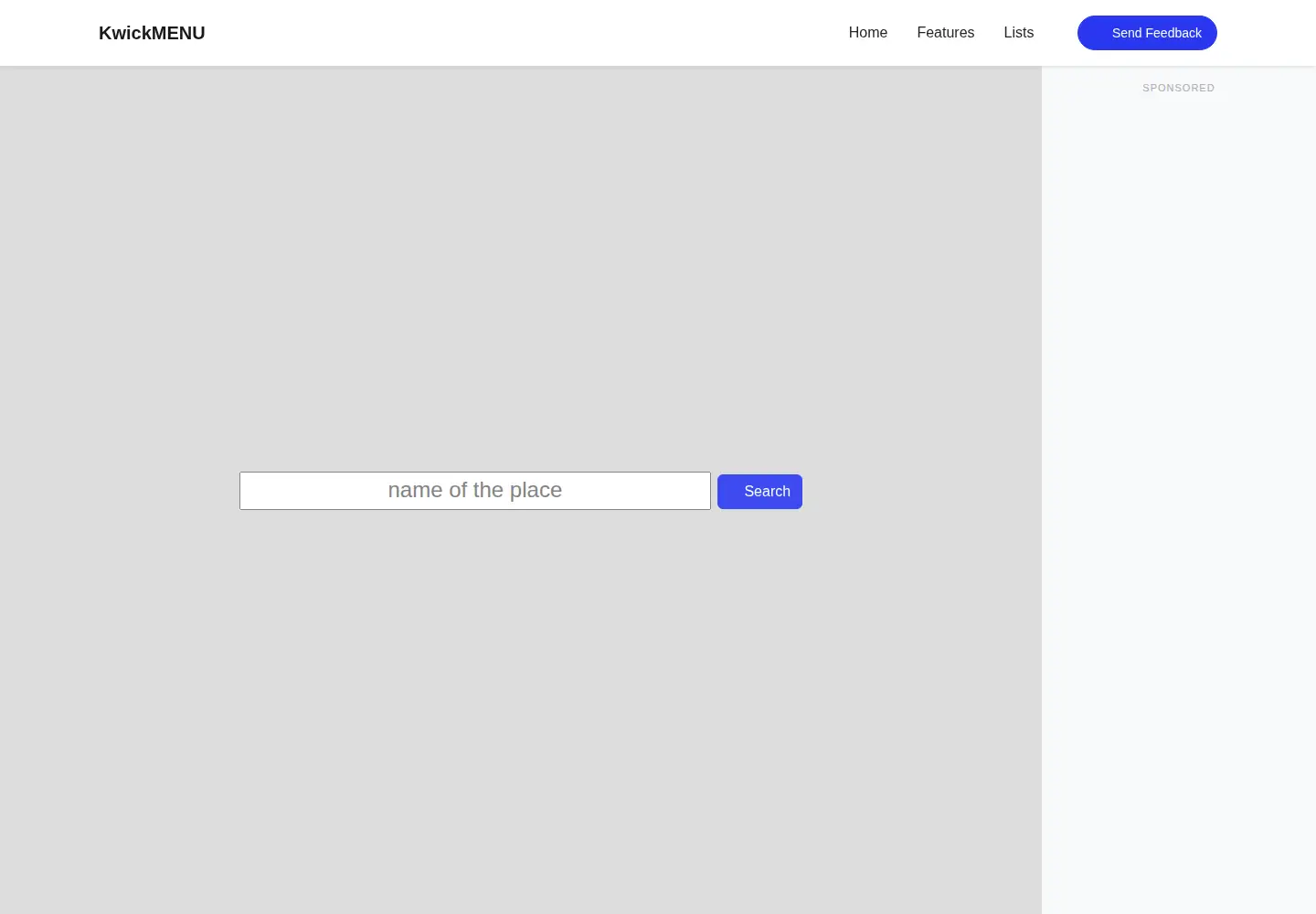 Screenshot of kwickmenu.com