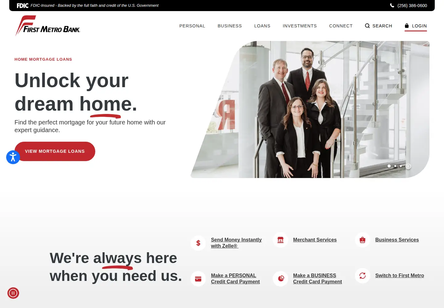 Captured homepage of firstmetro.com in the current scan