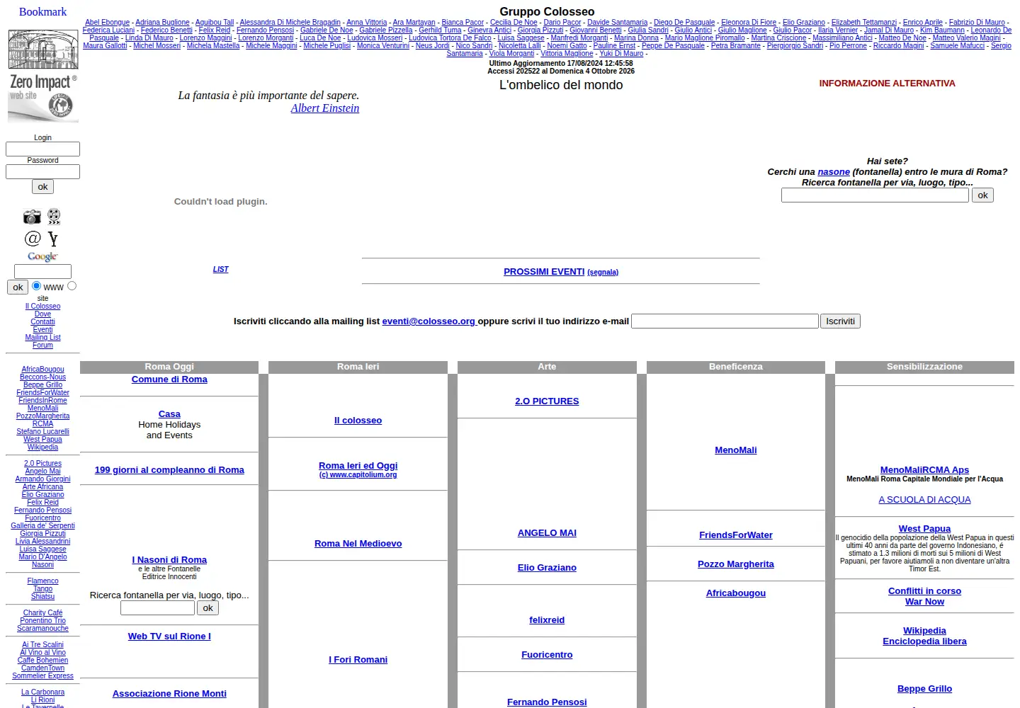 Captured homepage of colosseo.org in the current scan