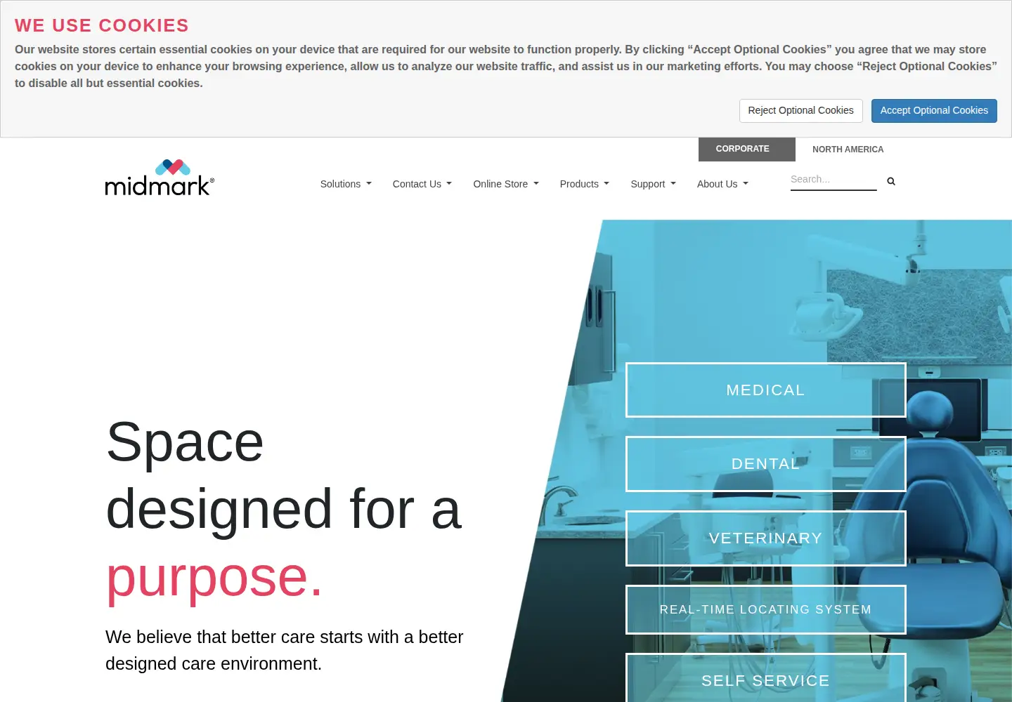 Screenshot of midmark.com