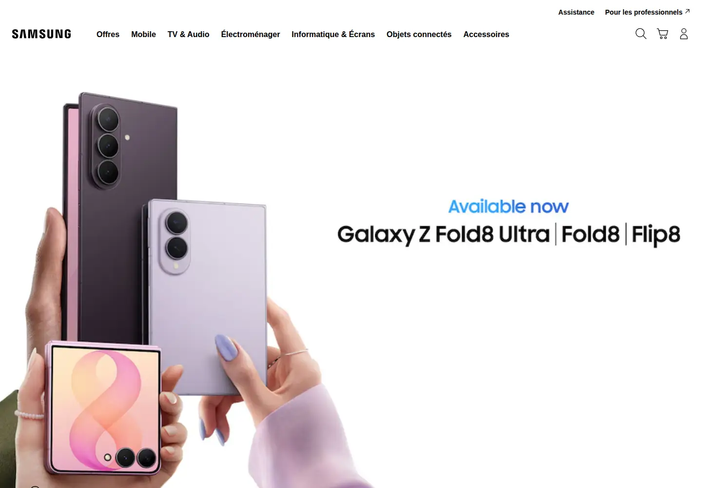 Screenshot of samsung.com