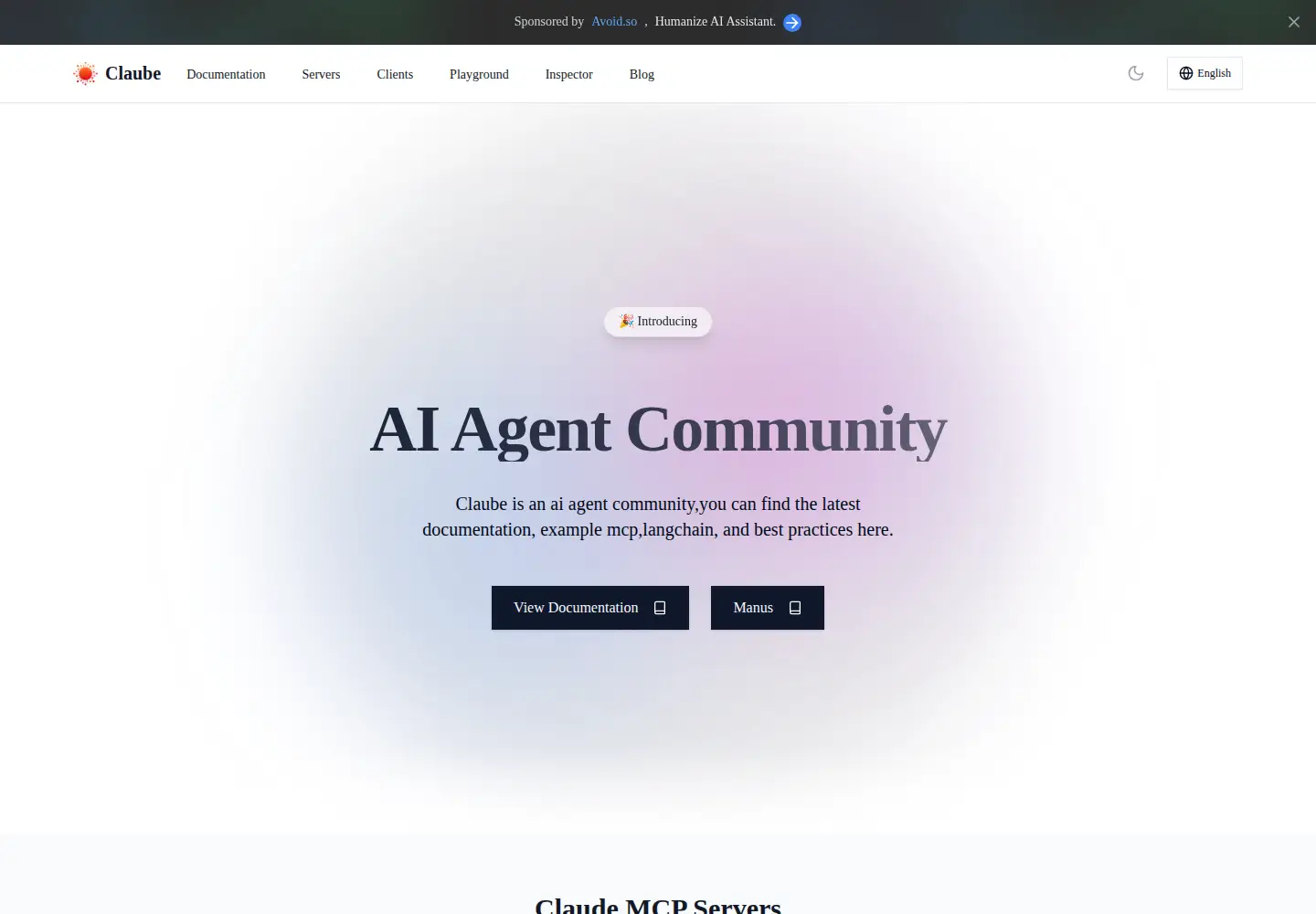 Captured homepage of claube.ai in the current scan