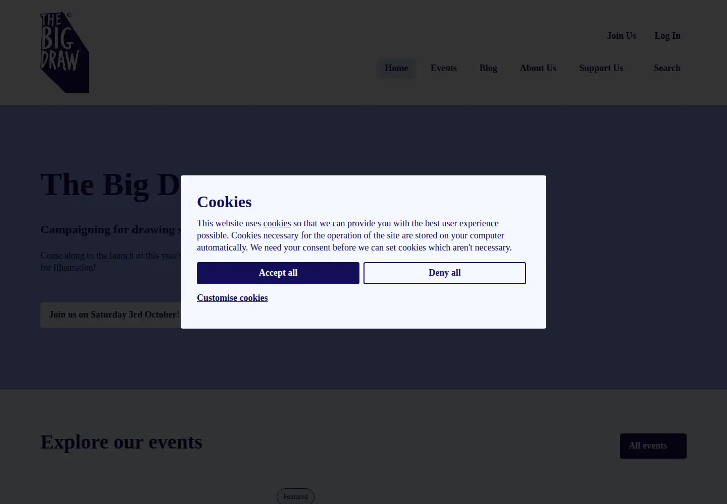Captured homepage of thebigdraw.org in the current scan