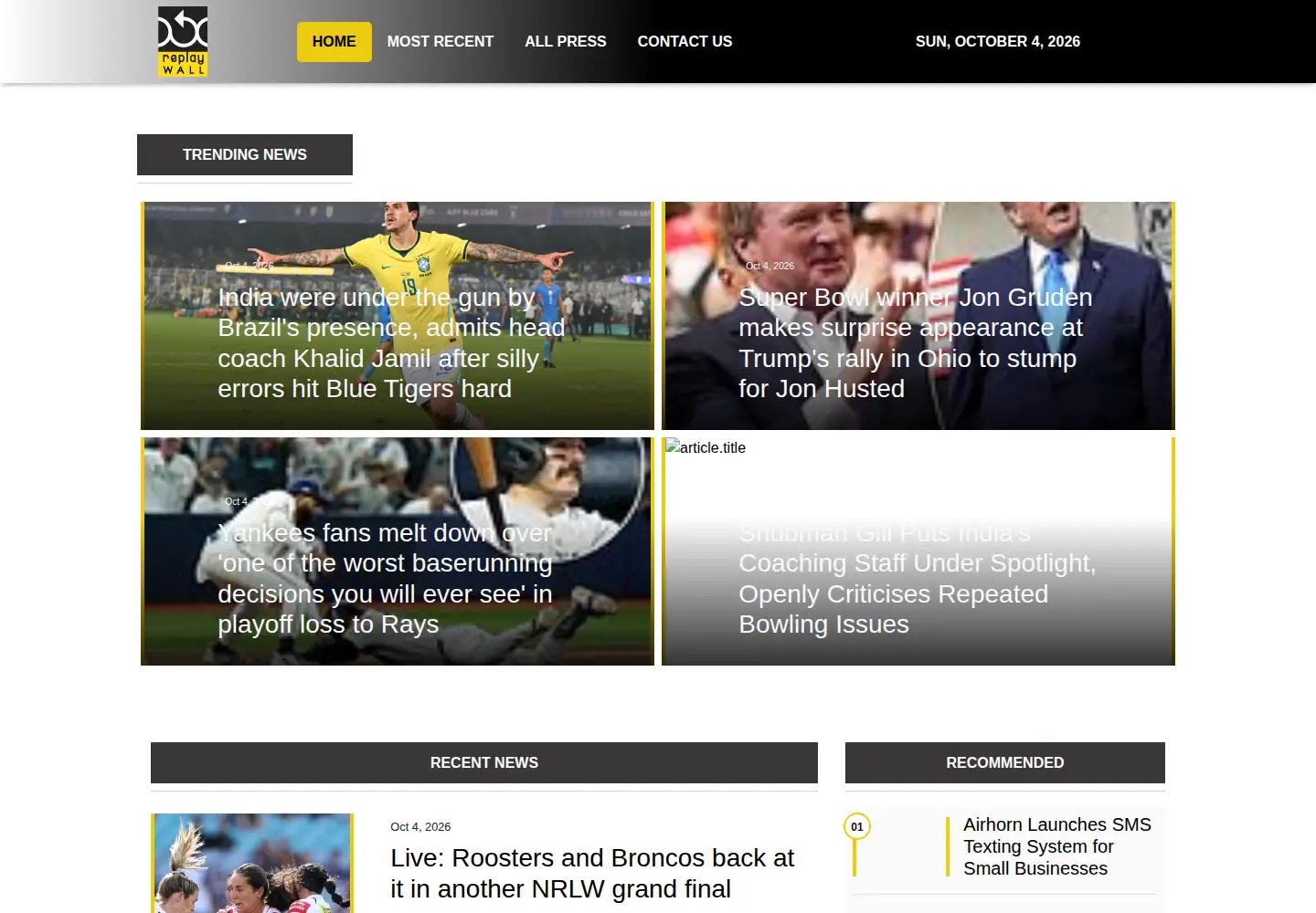 Screenshot of replaywall.com