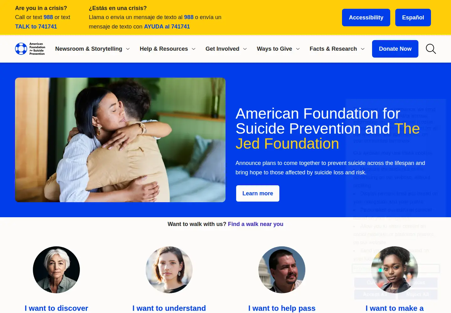 Screenshot of afsp.org