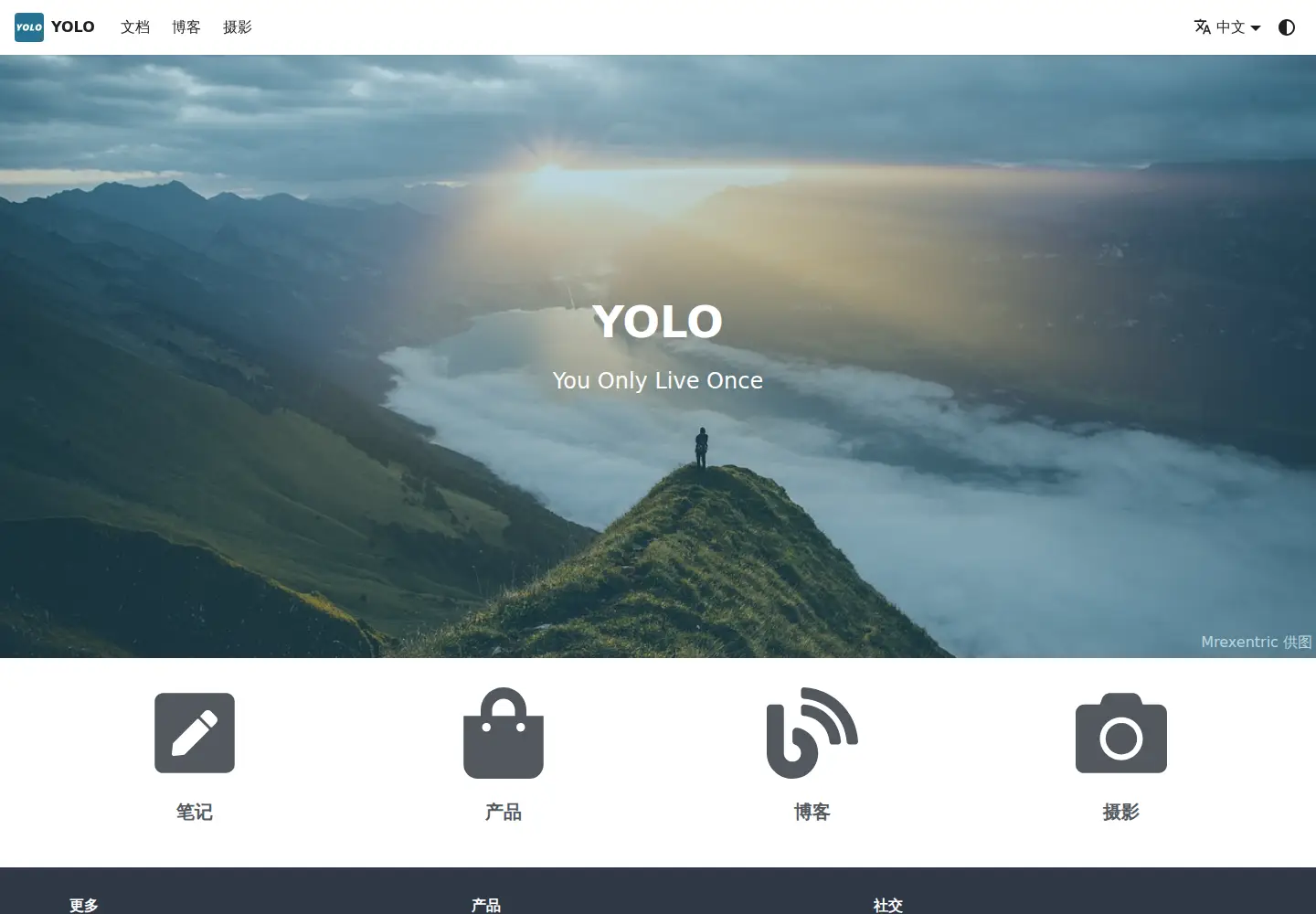 Captured homepage of yolo.blue in the current scan