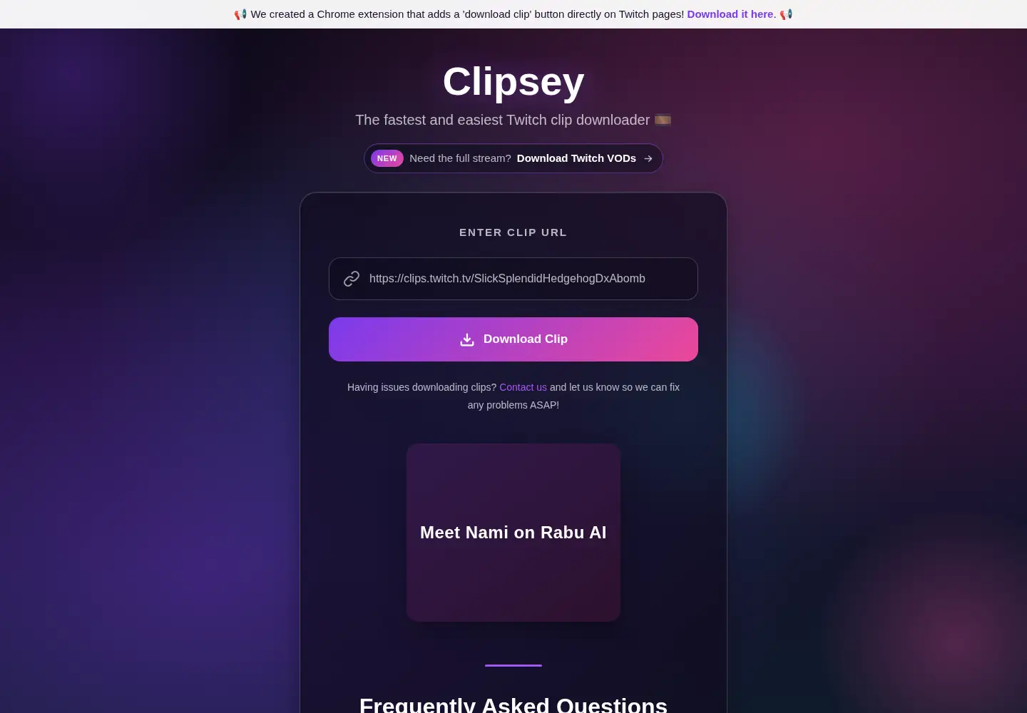 Screenshot of clipsey.com