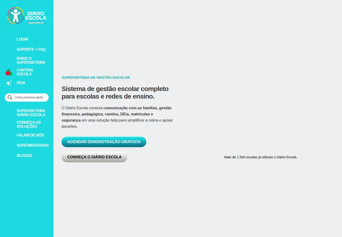 Captured homepage of diarioescola.com.br in the current scan