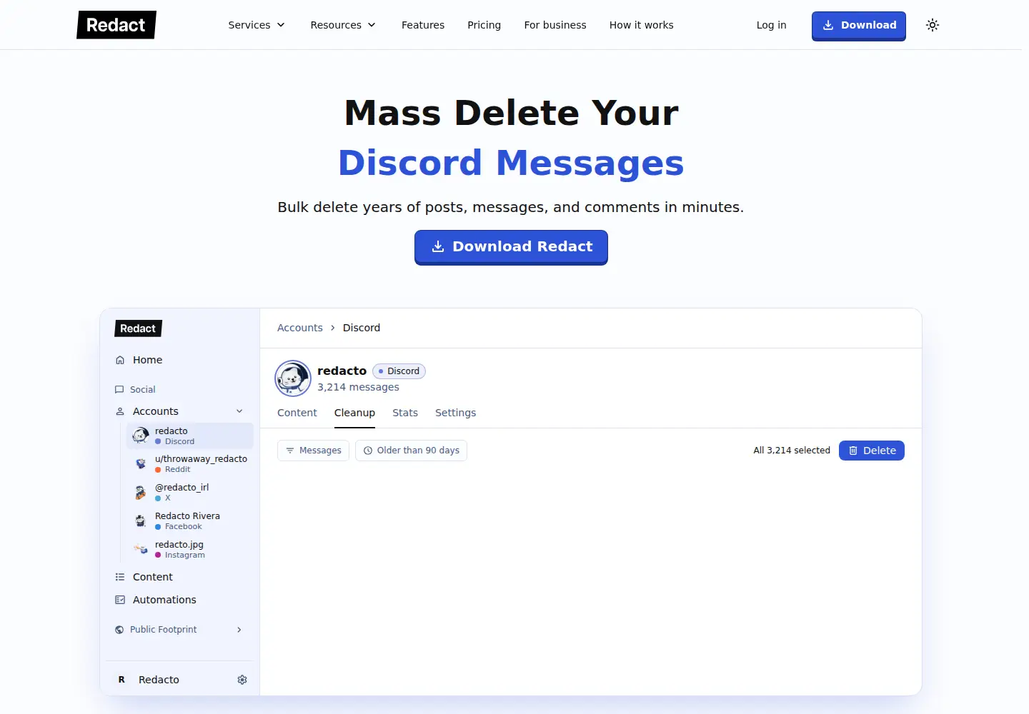 Screenshot of redact.dev
