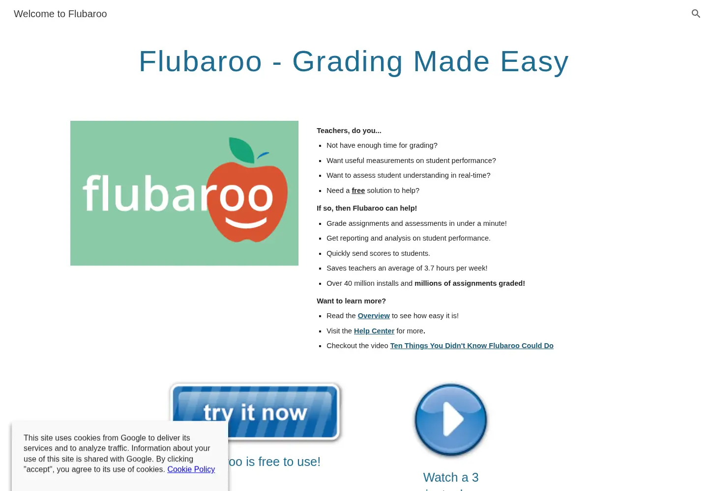 Screenshot of flubaroo.com