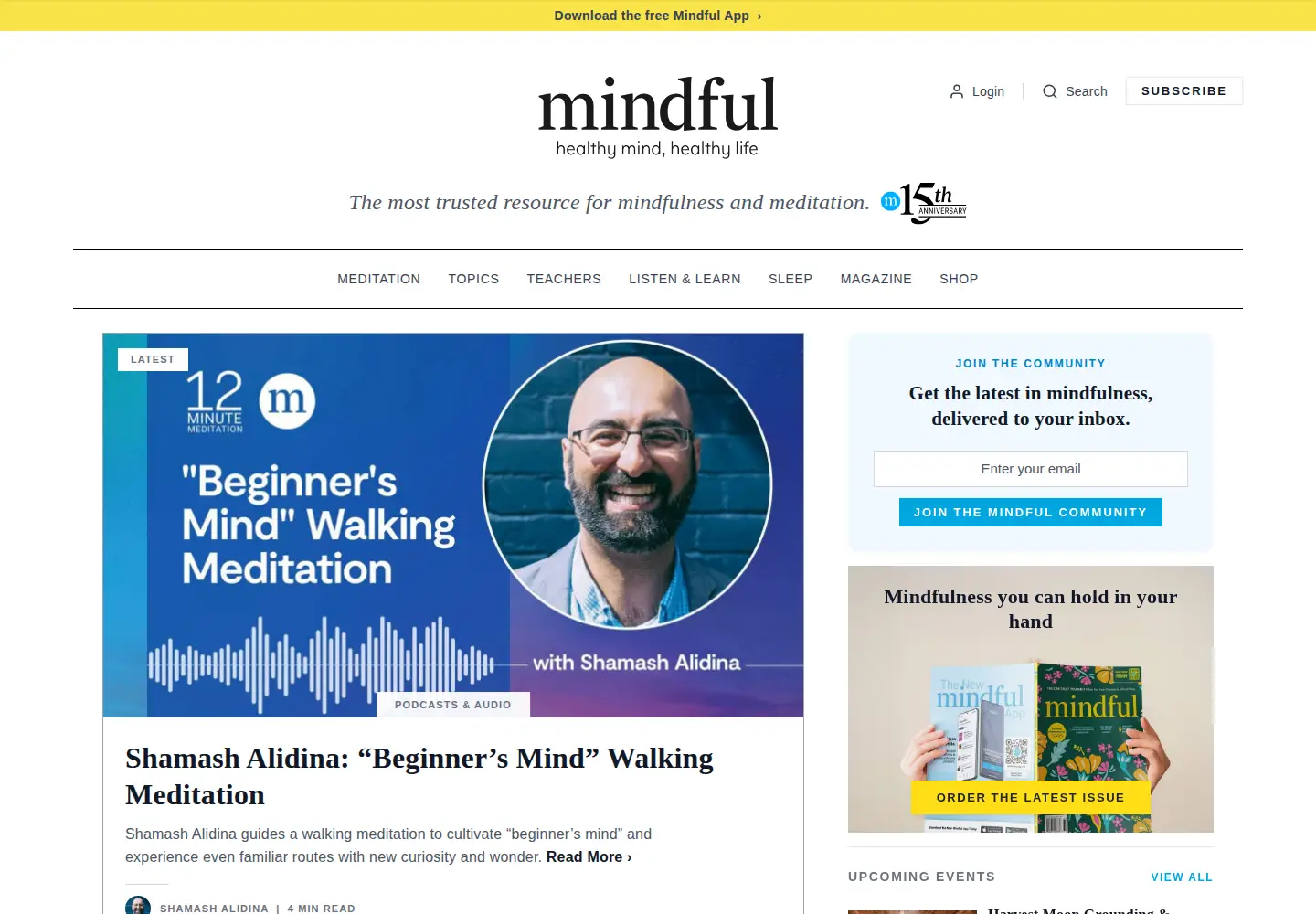 Screenshot of mindful.org