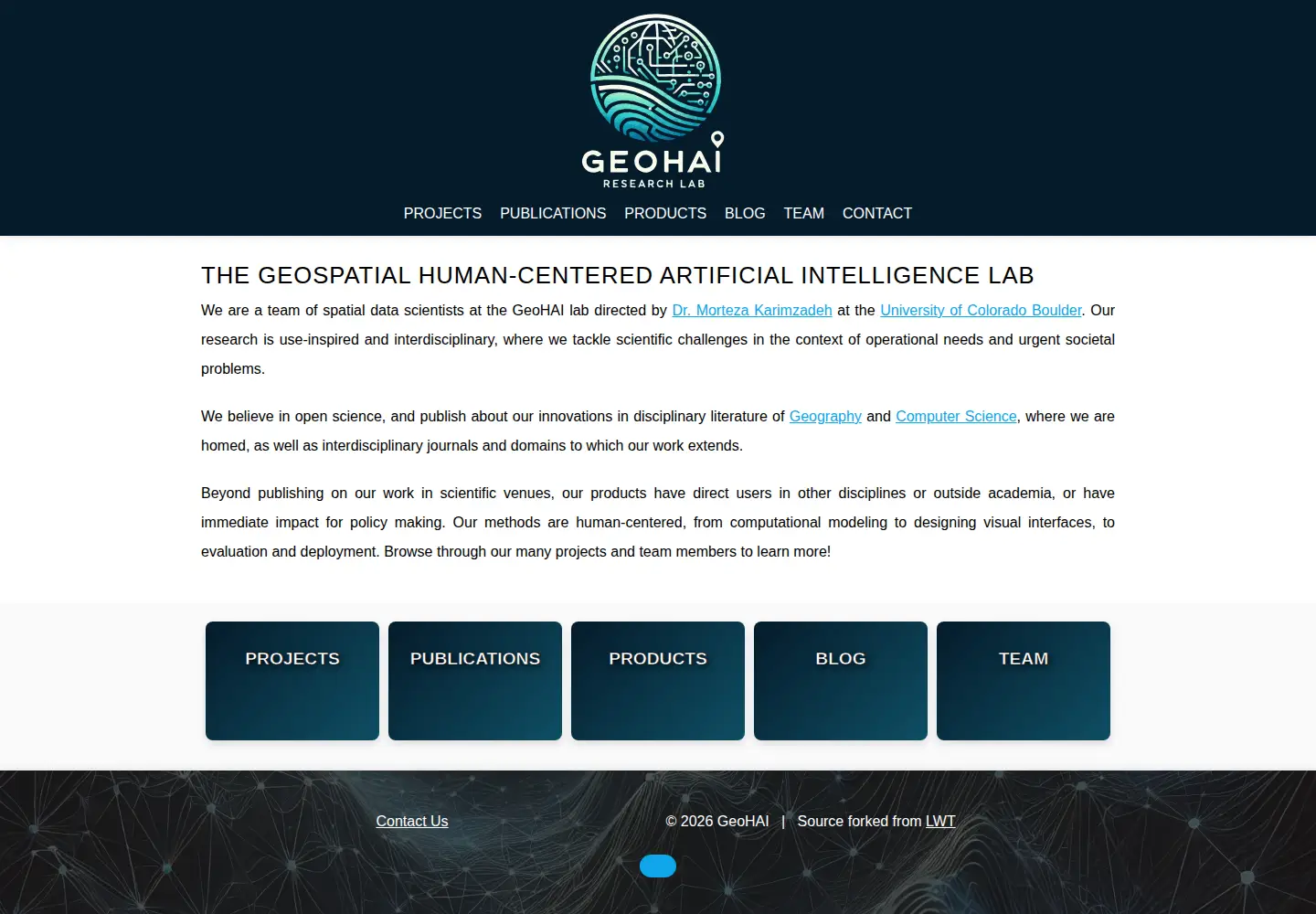 Captured homepage of geohai.org in the current scan