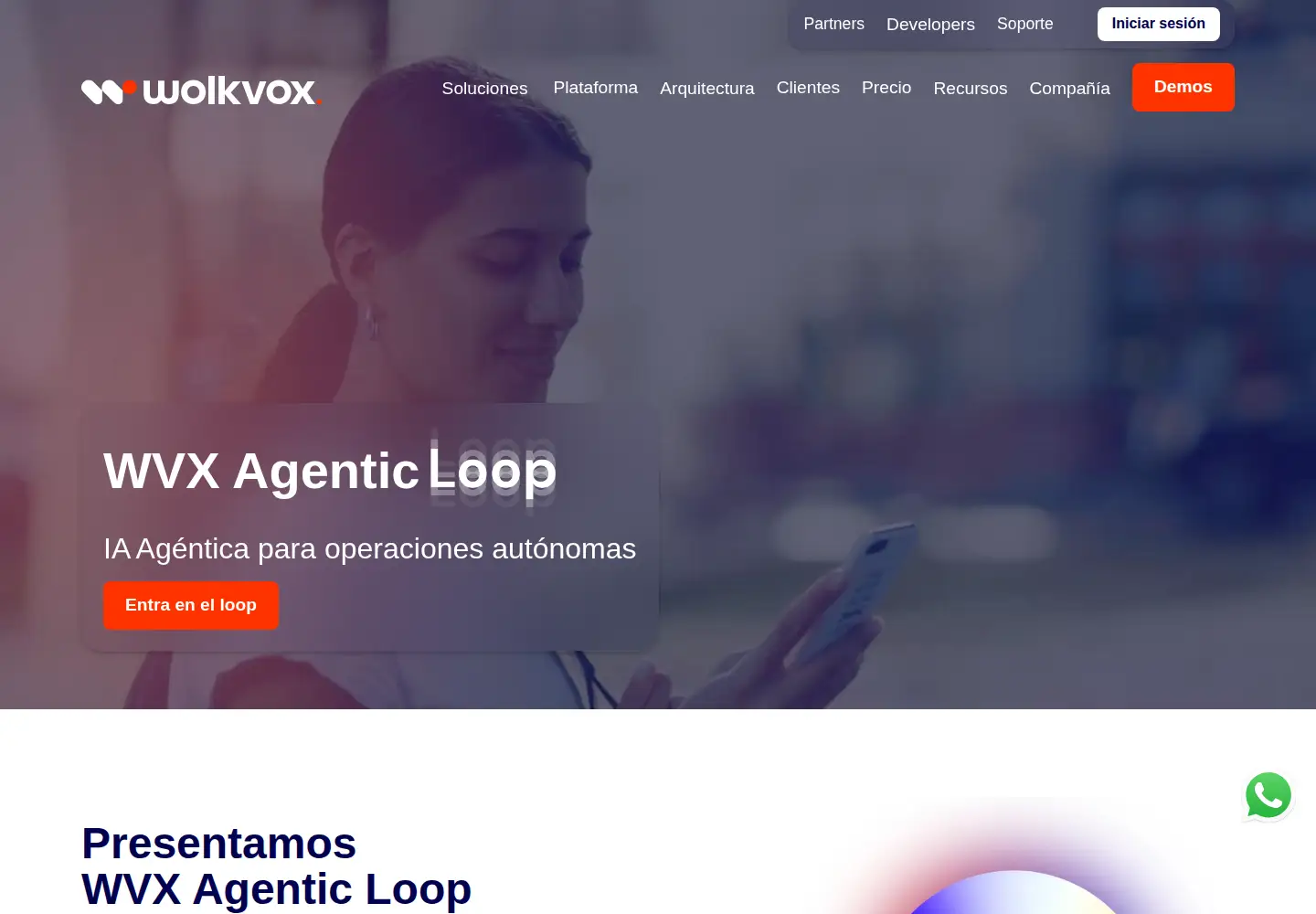 Screenshot of wolkvox.com
