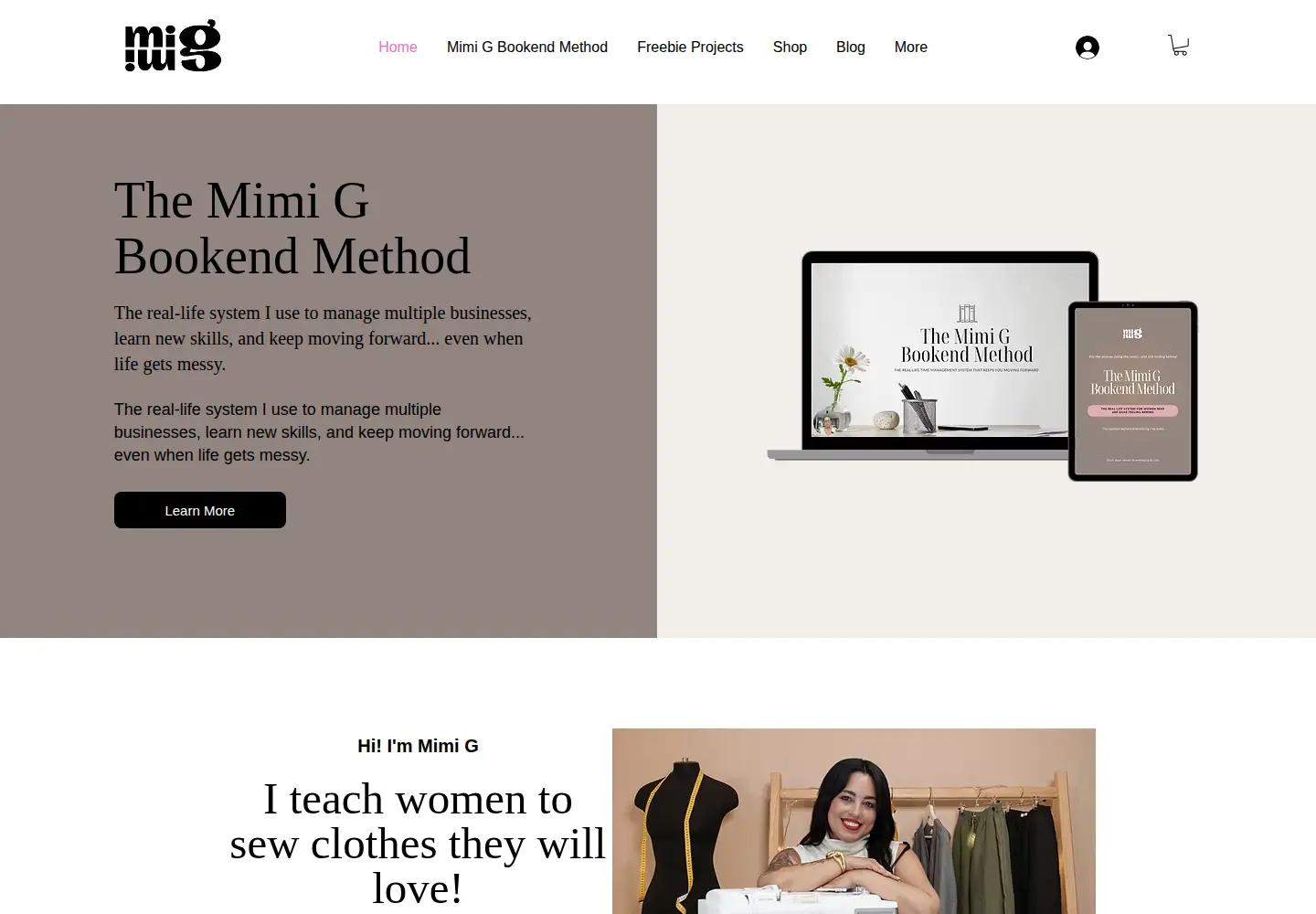 Captured homepage of mimigstyle.com in the current scan