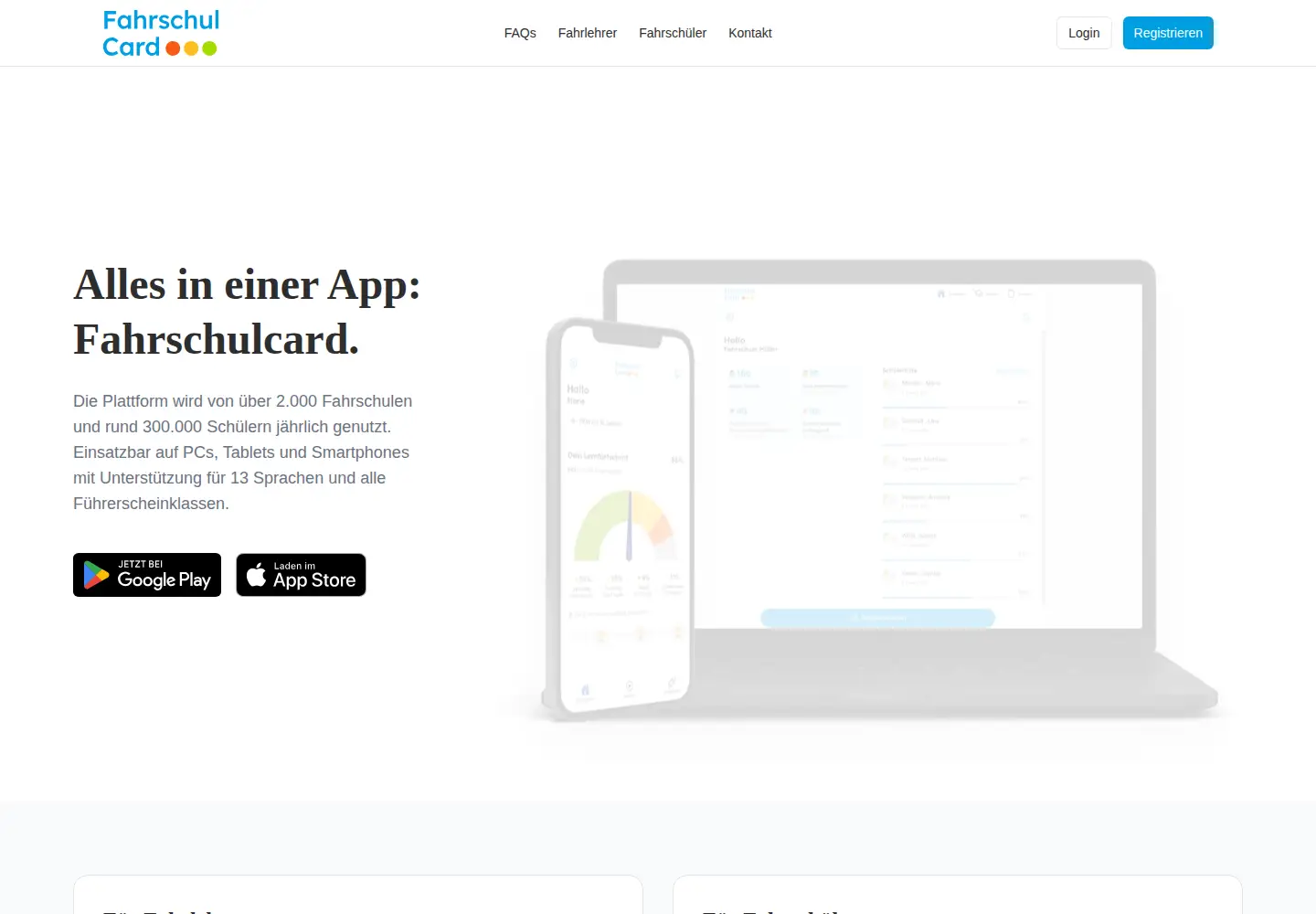 Screenshot of fahrschulcard.de