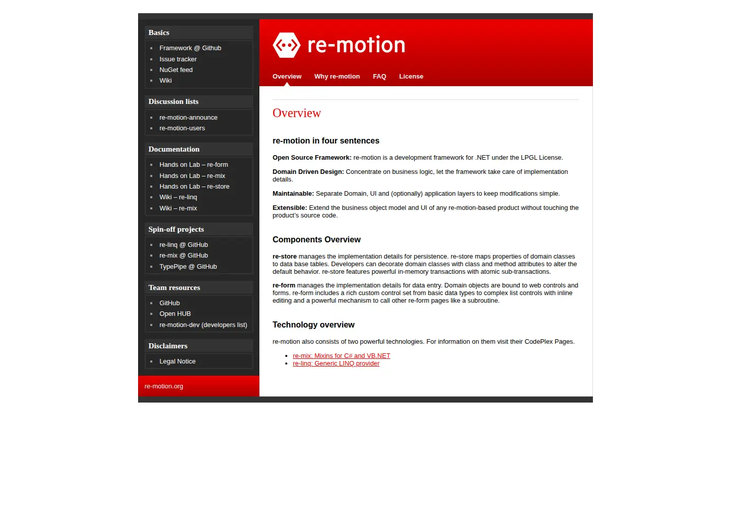 Screenshot of re-motion.org
