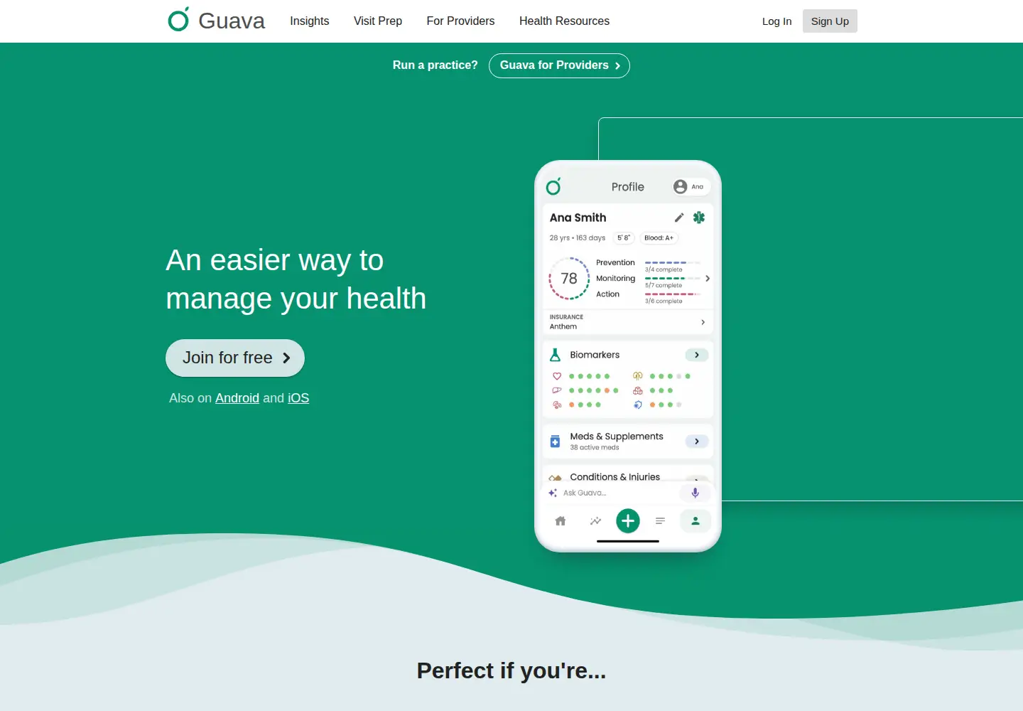 Screenshot of guavahealth.com