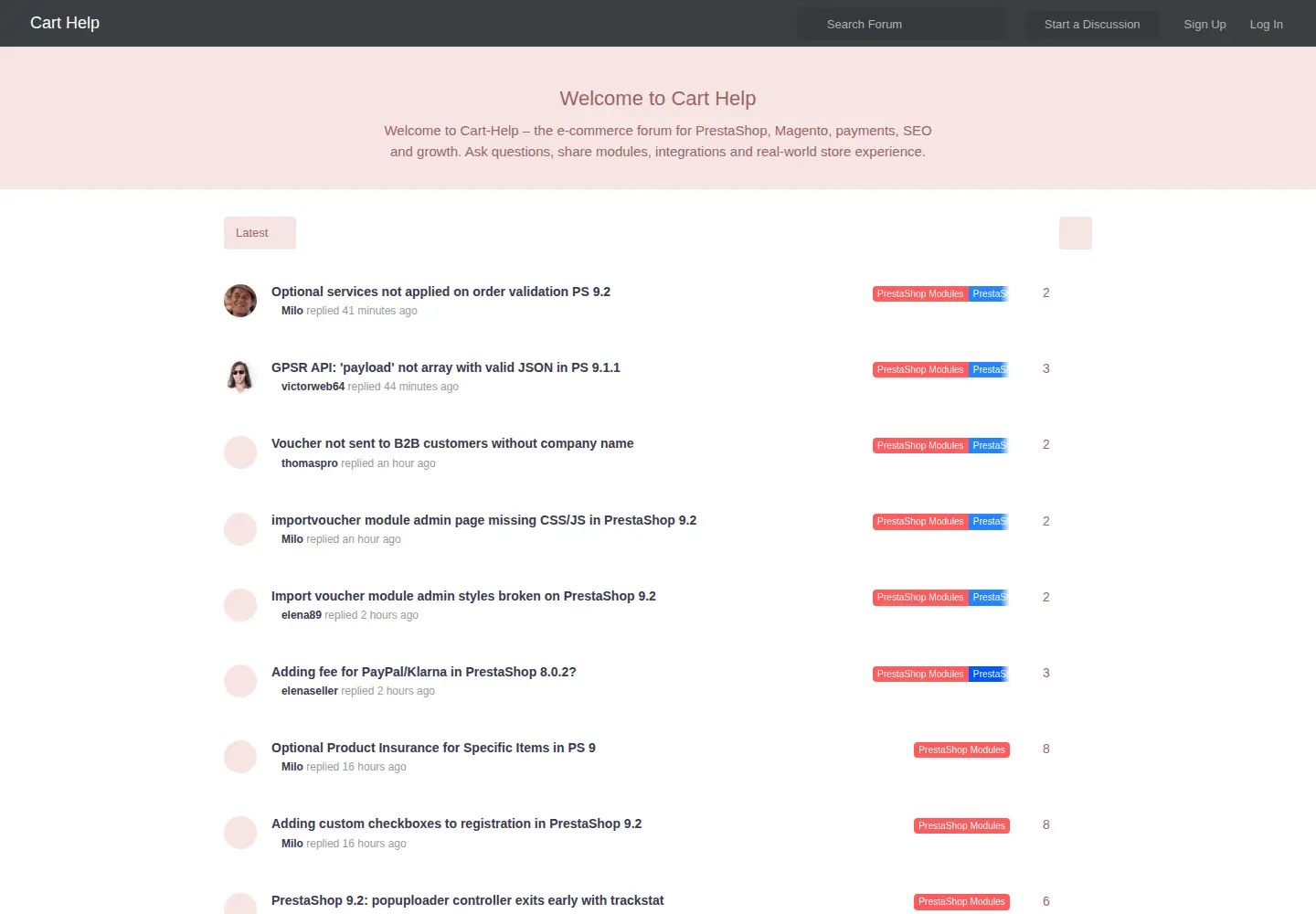 Screenshot of cart-help.com