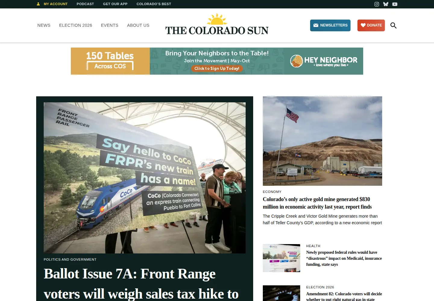Screenshot of coloradosun.com