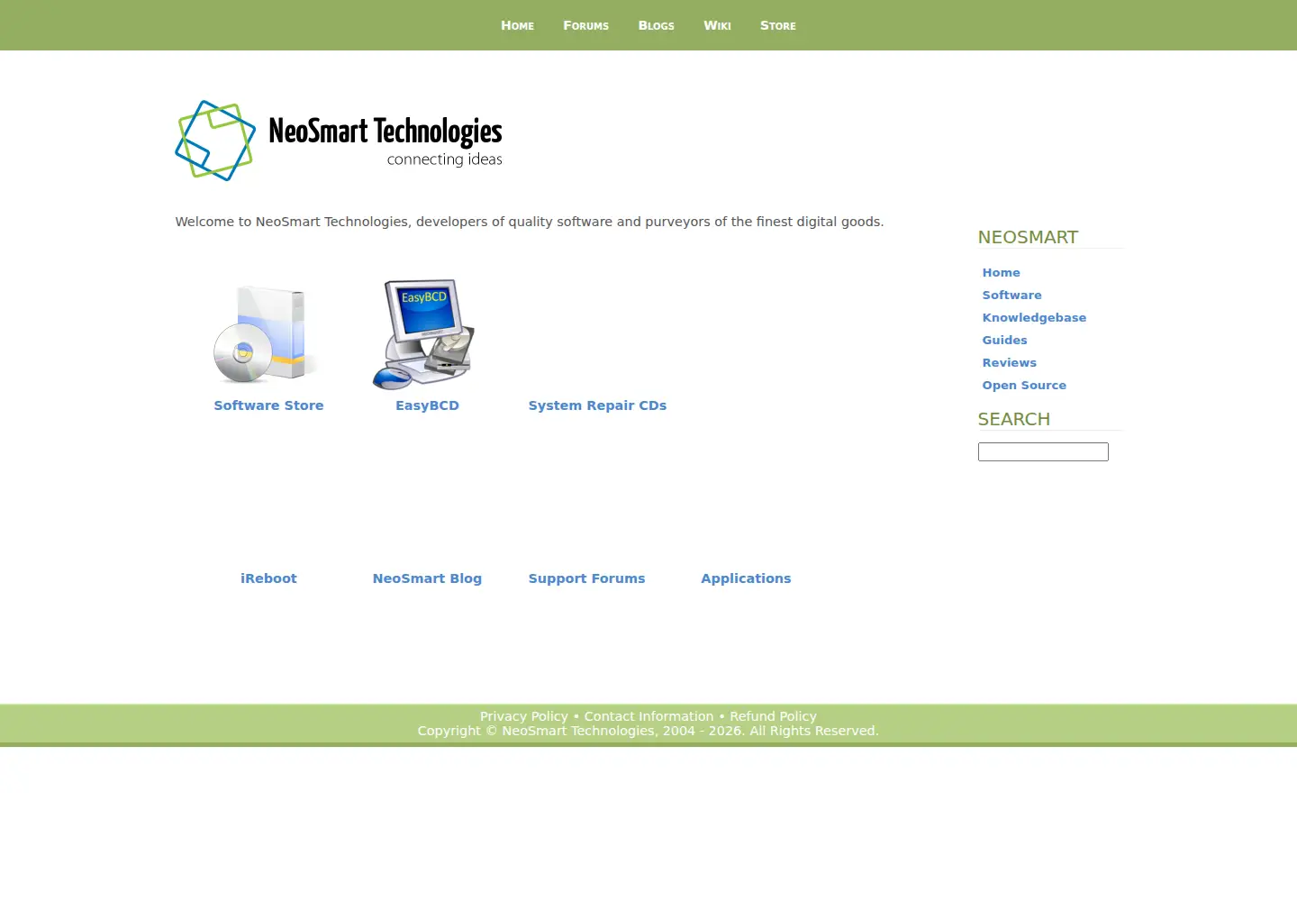 Screenshot of neosmart.net