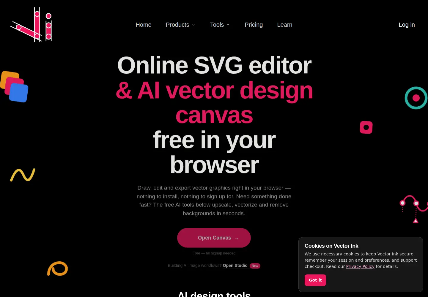 Screenshot of vectorink.io