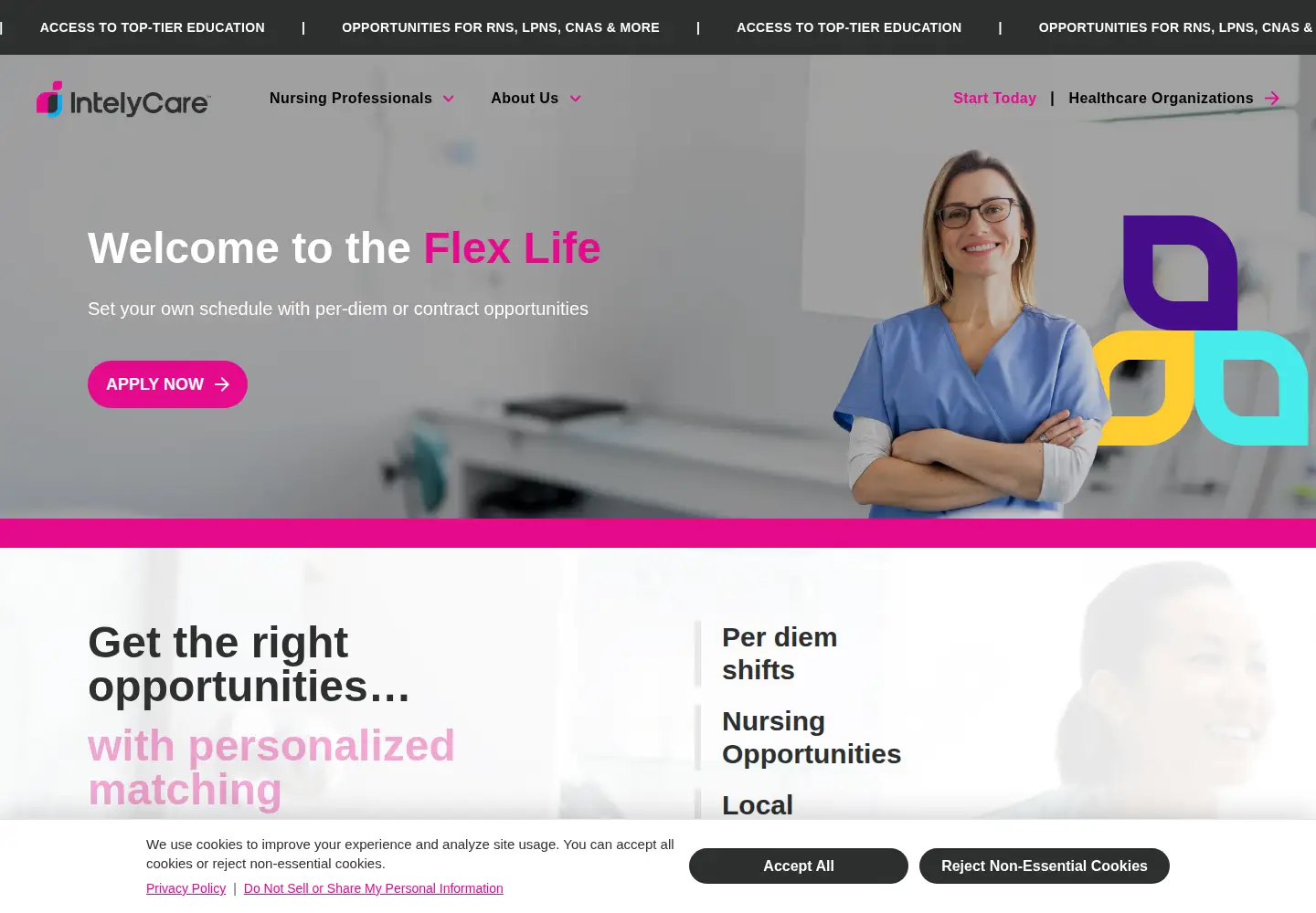 Screenshot of intelycare.com