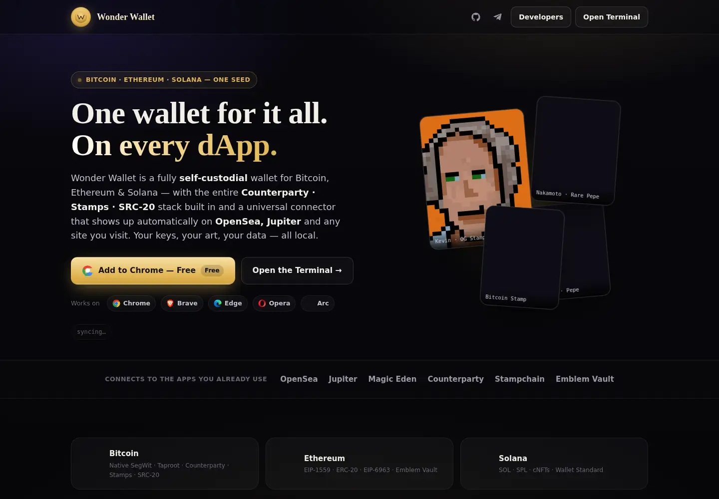 Screenshot of wonder-wallet.com