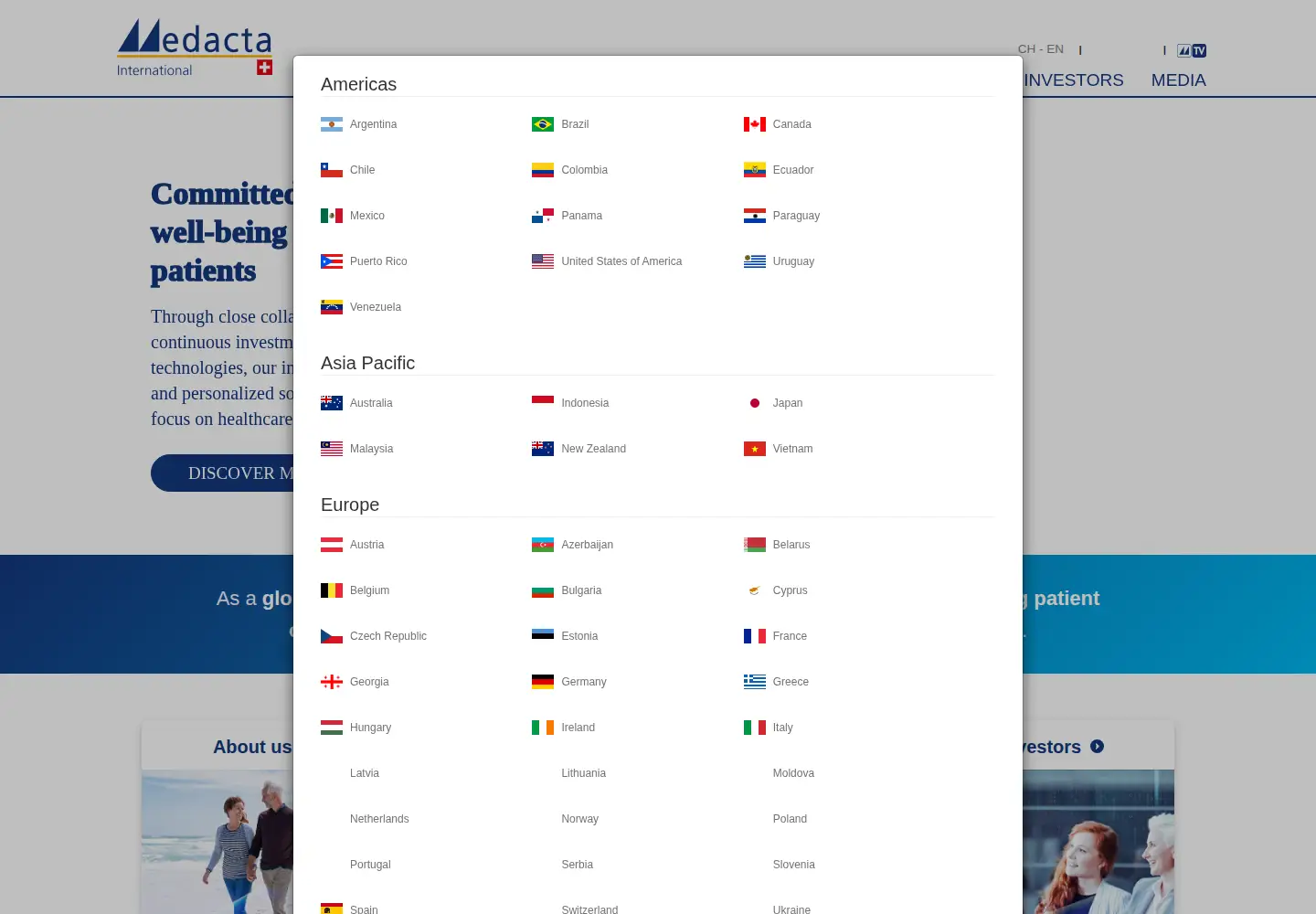 Screenshot of medacta.com