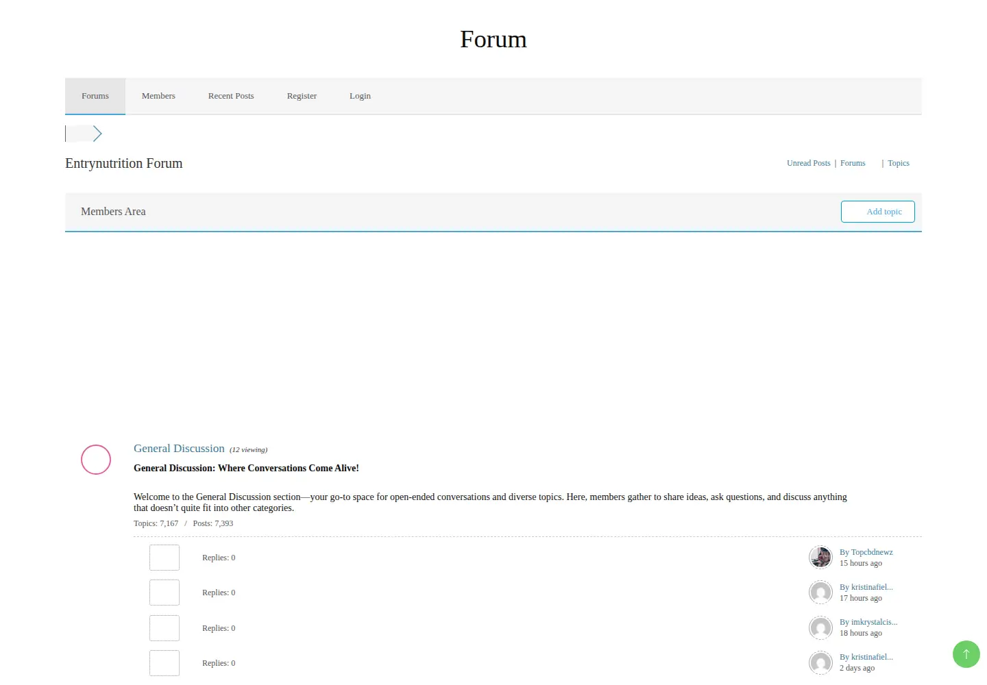 Screenshot of entrynutrition.com