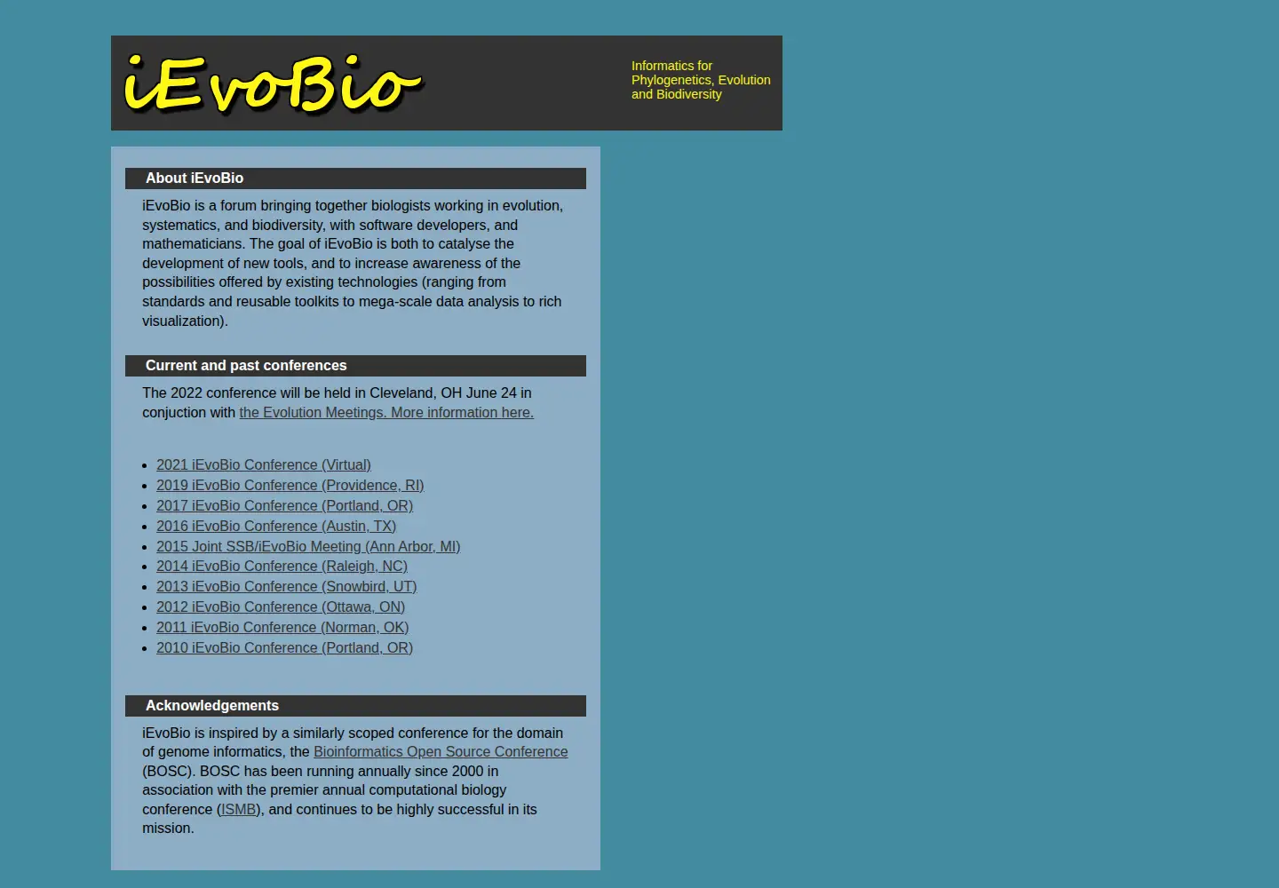 Screenshot of ievobio.org