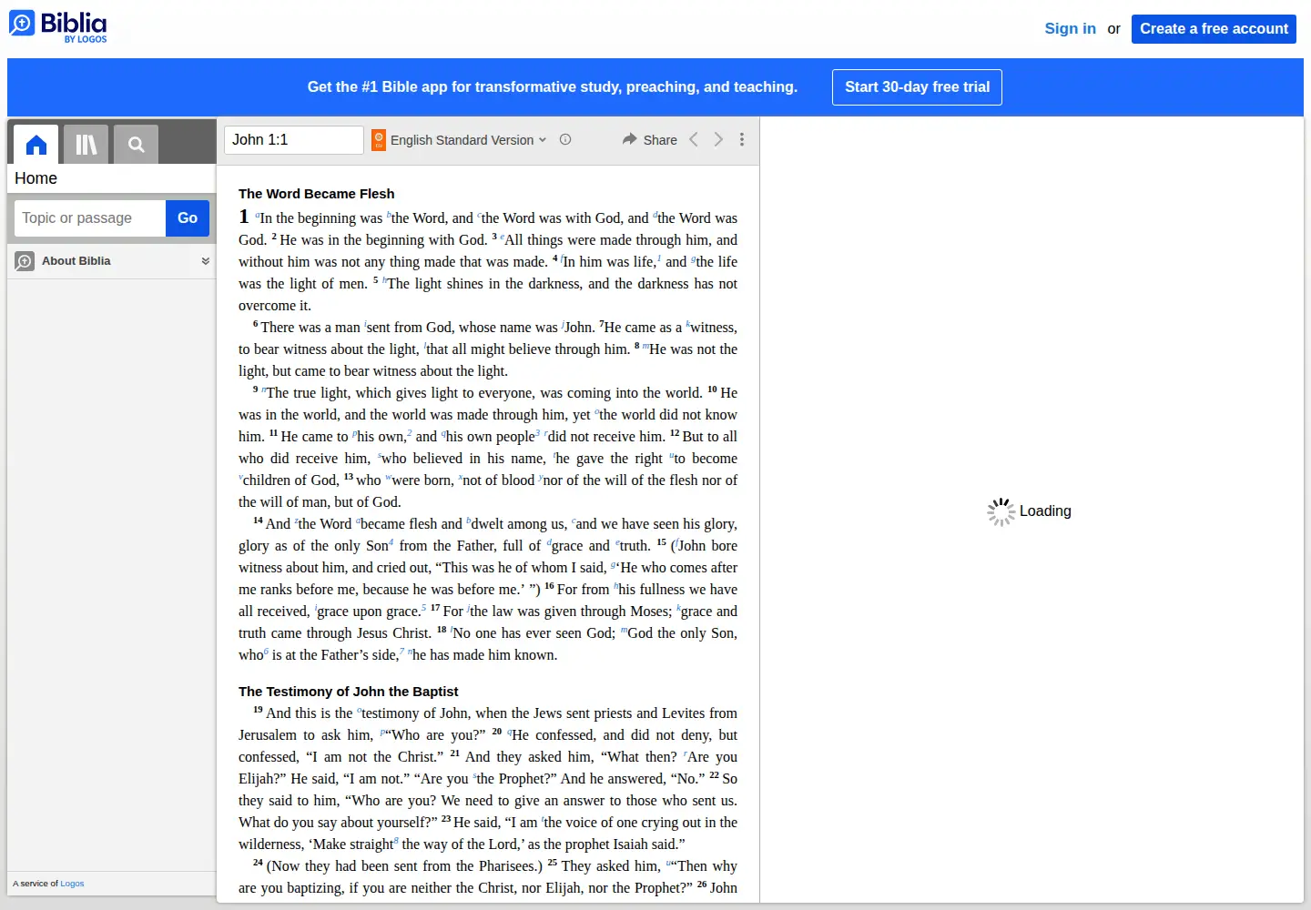 Screenshot of biblia.com