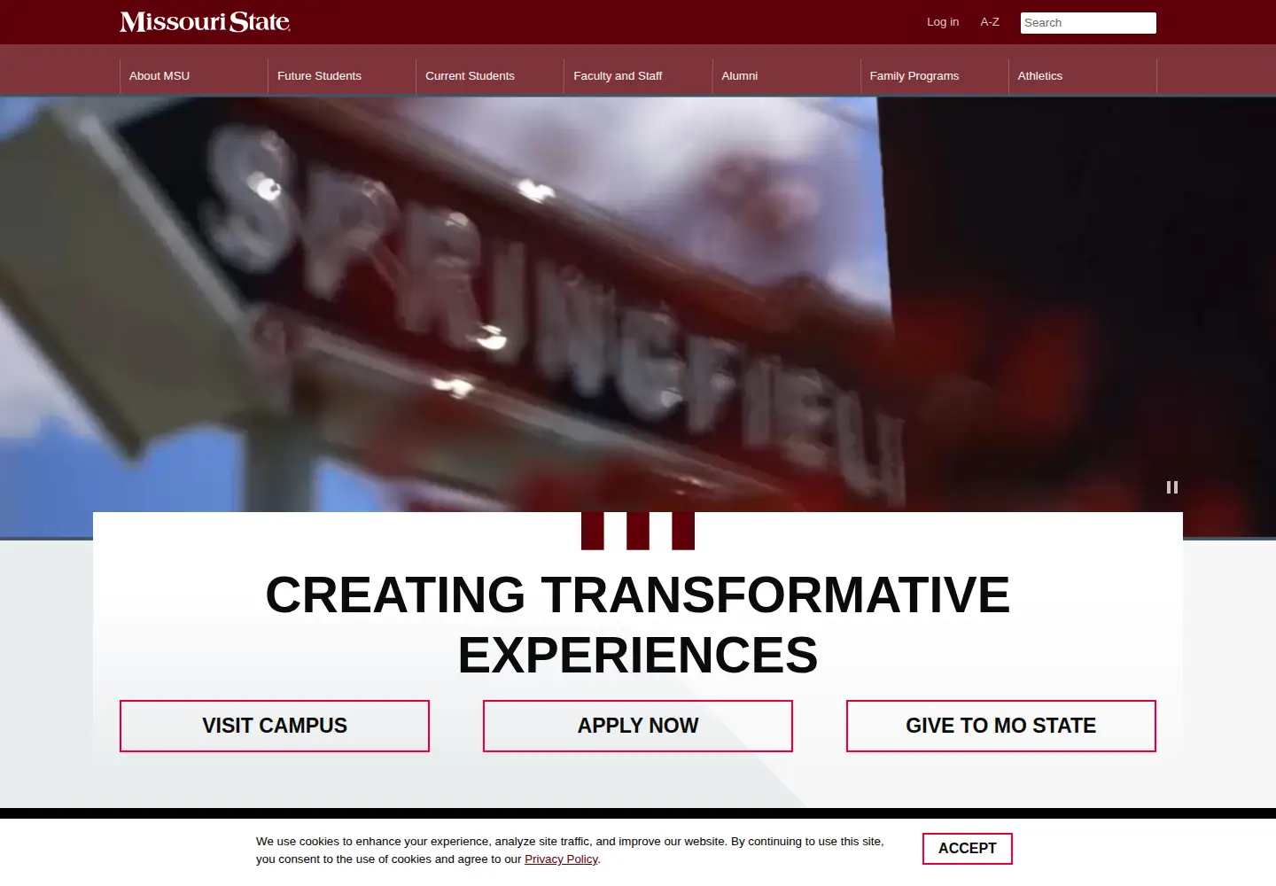 Screenshot of missouristate.edu