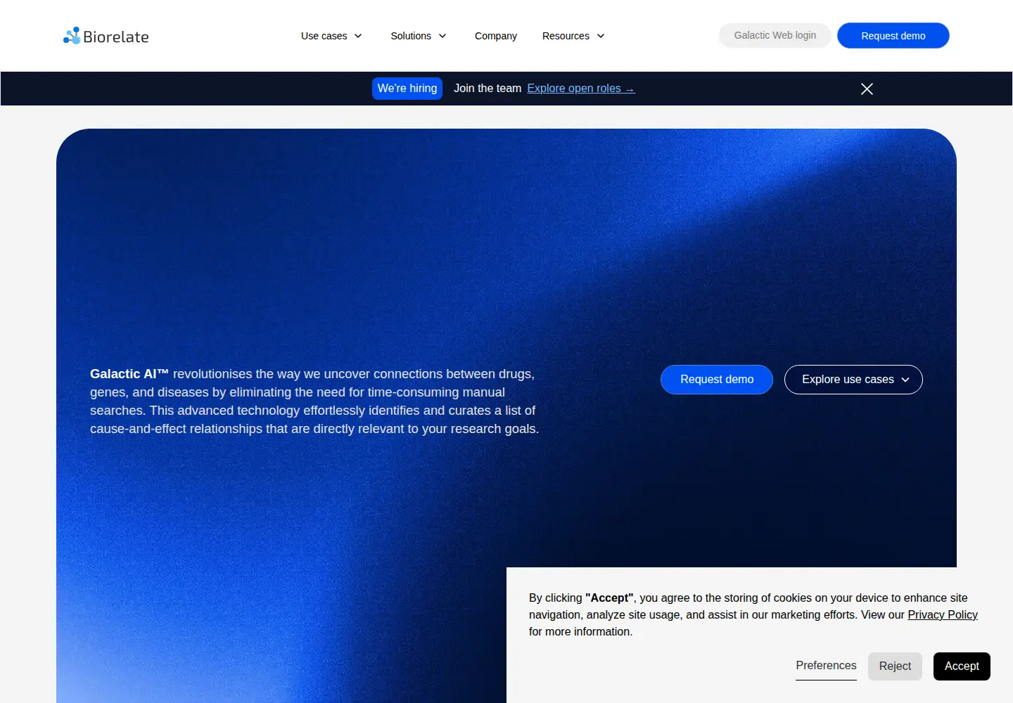 Captured homepage of biorelate.com in the current scan
