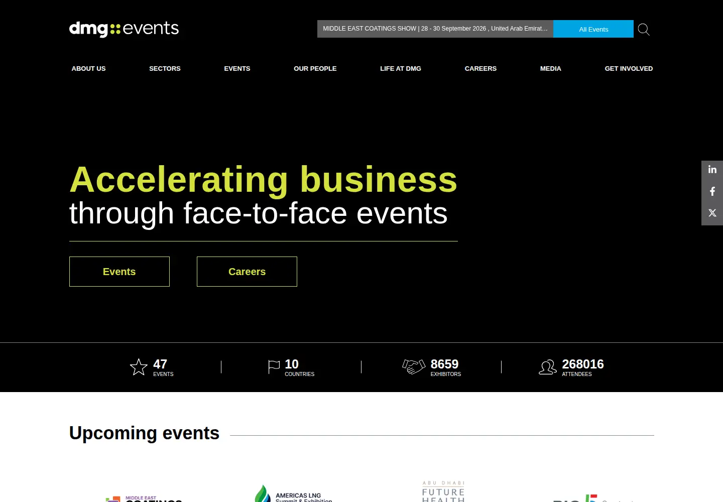 Screenshot of dmgevents.com