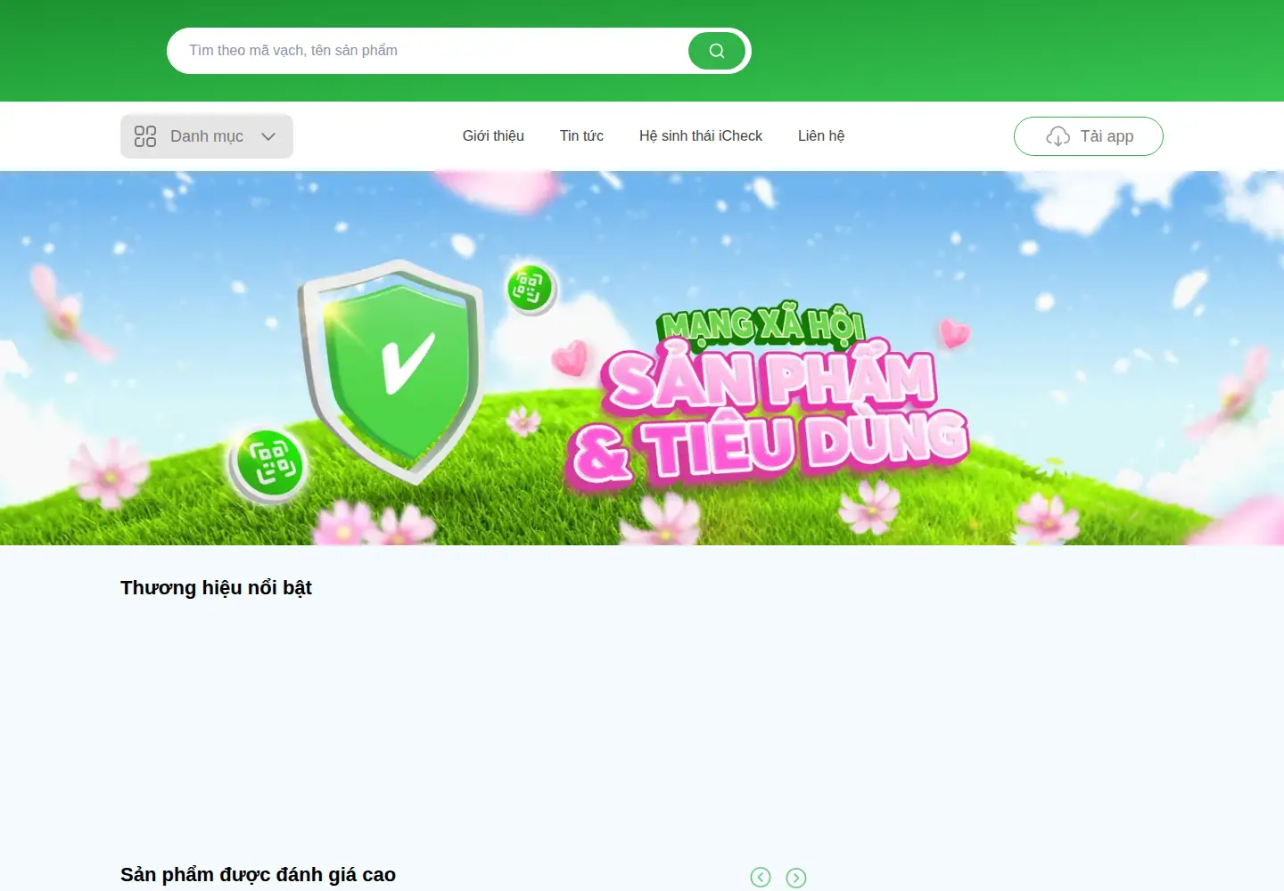 Captured homepage of icheck.vn in the current scan