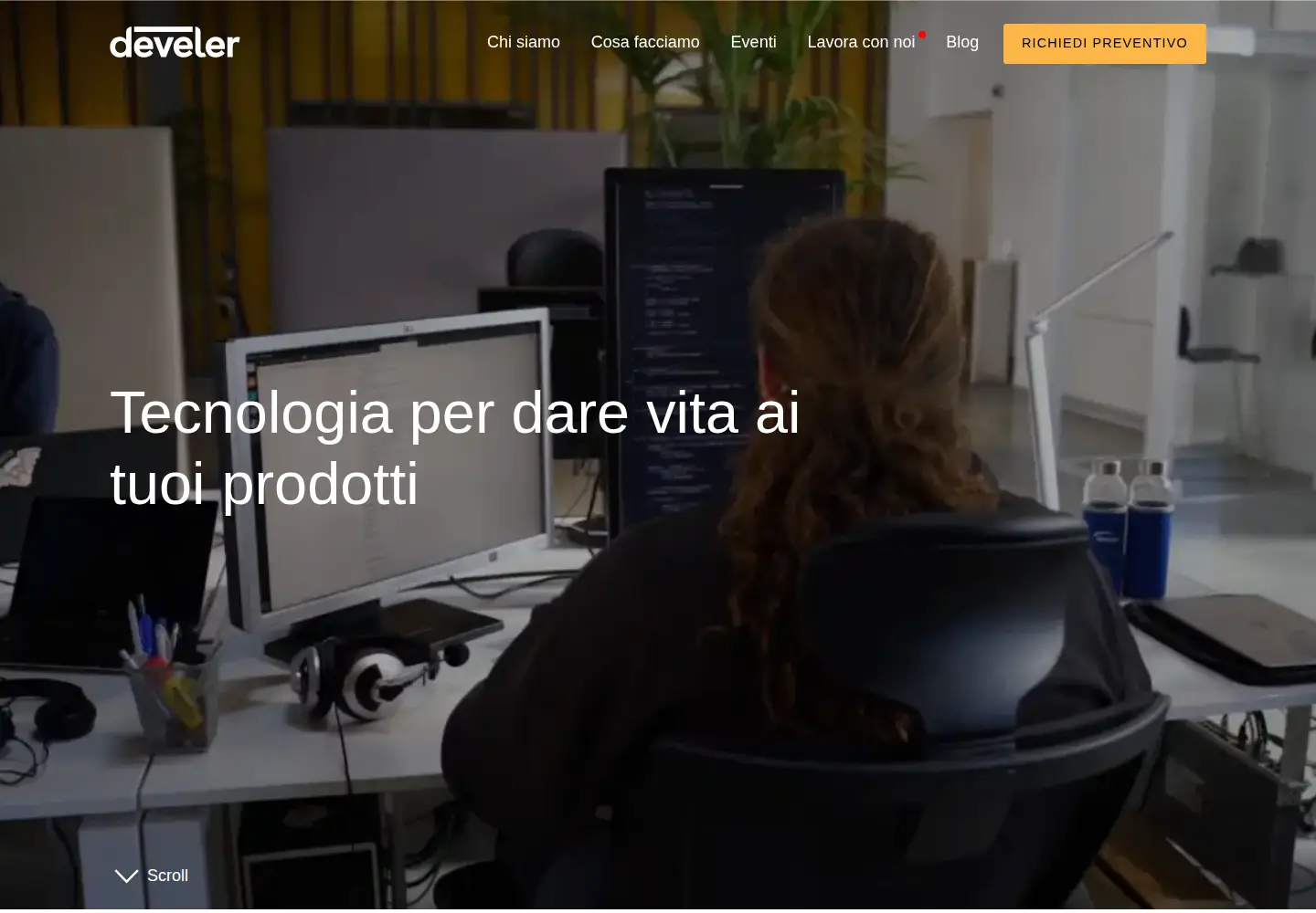Captured homepage of develer.com in the current scan