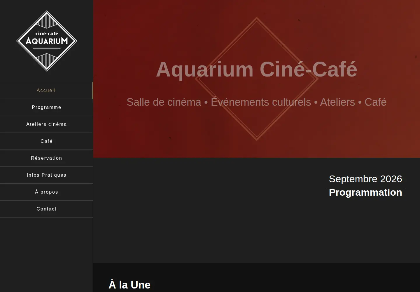 Screenshot of aquarium-cine-cafe.fr