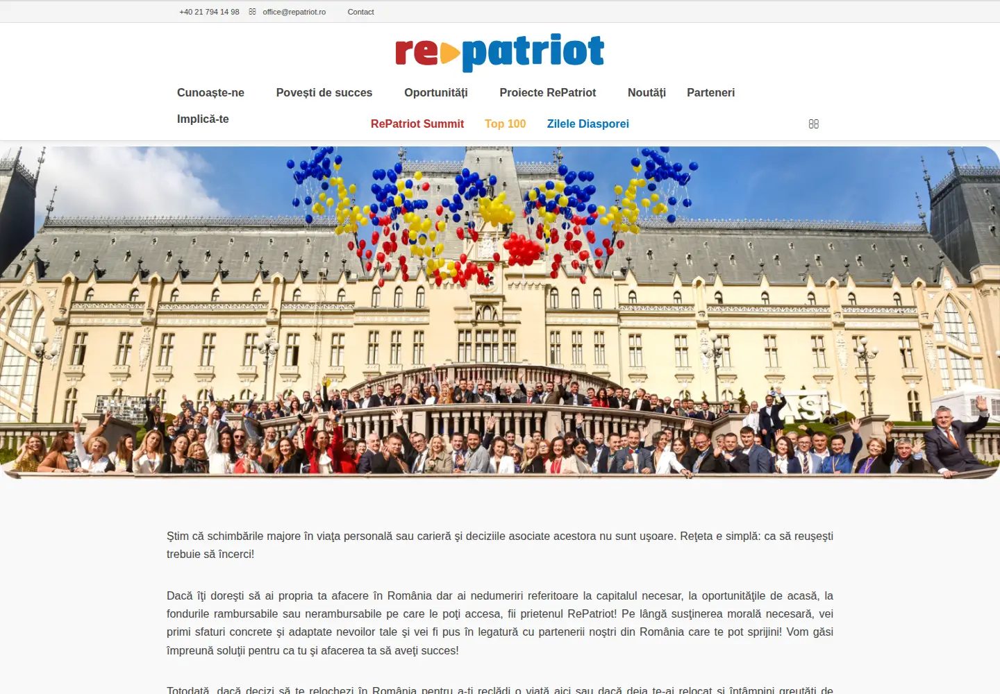 Screenshot of repatriot.ro