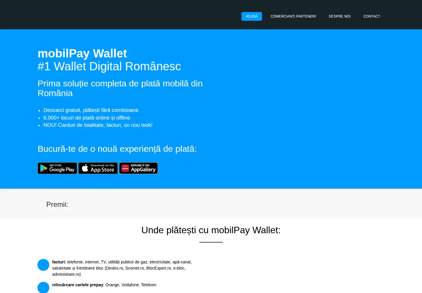 Captured homepage of mobilpay.com in the current scan